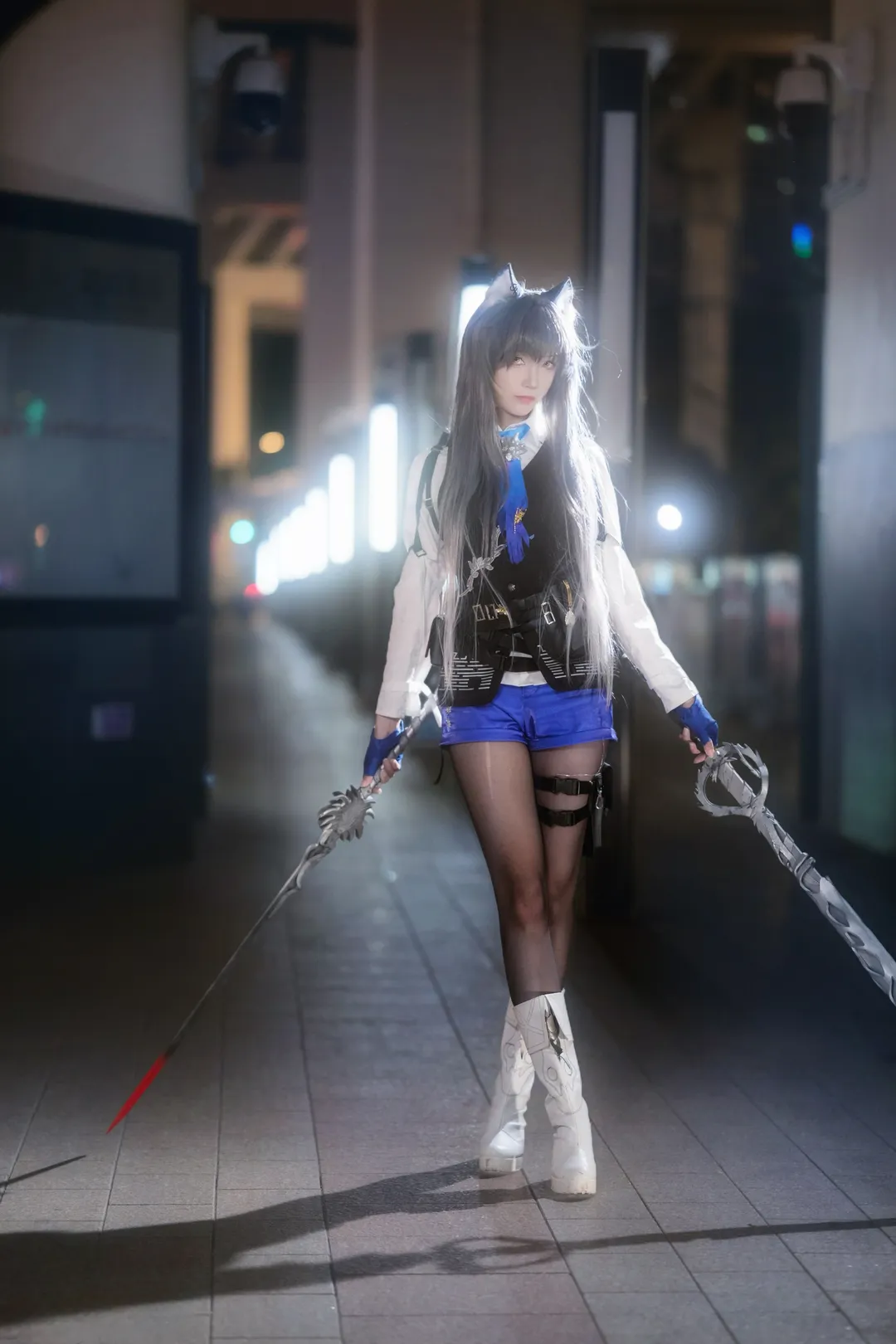 二次元摄影, 明日方舟, 上海约拍, 夜景人像, 缄默德克萨斯cos - 第5张