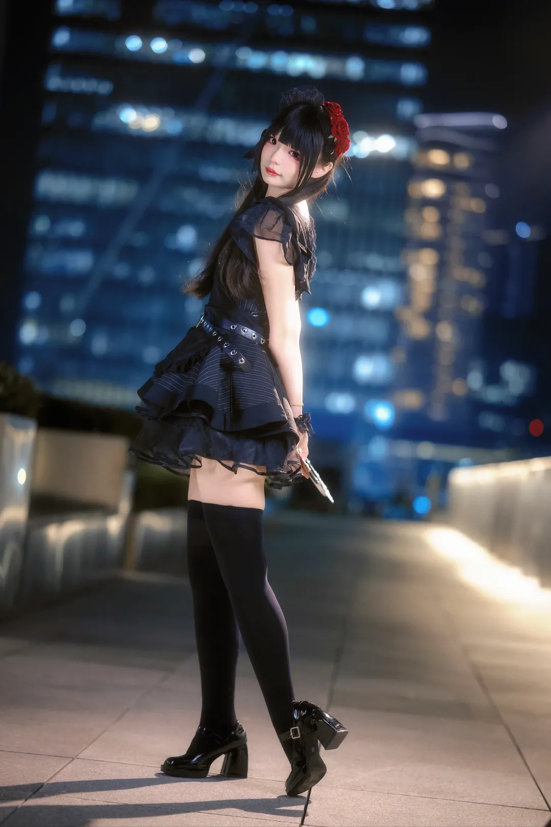コスプレ, 上海撮影予約, 夜景ポートレート, ダークメイド服, クリスタル・プラザ前灘 - 1枚目