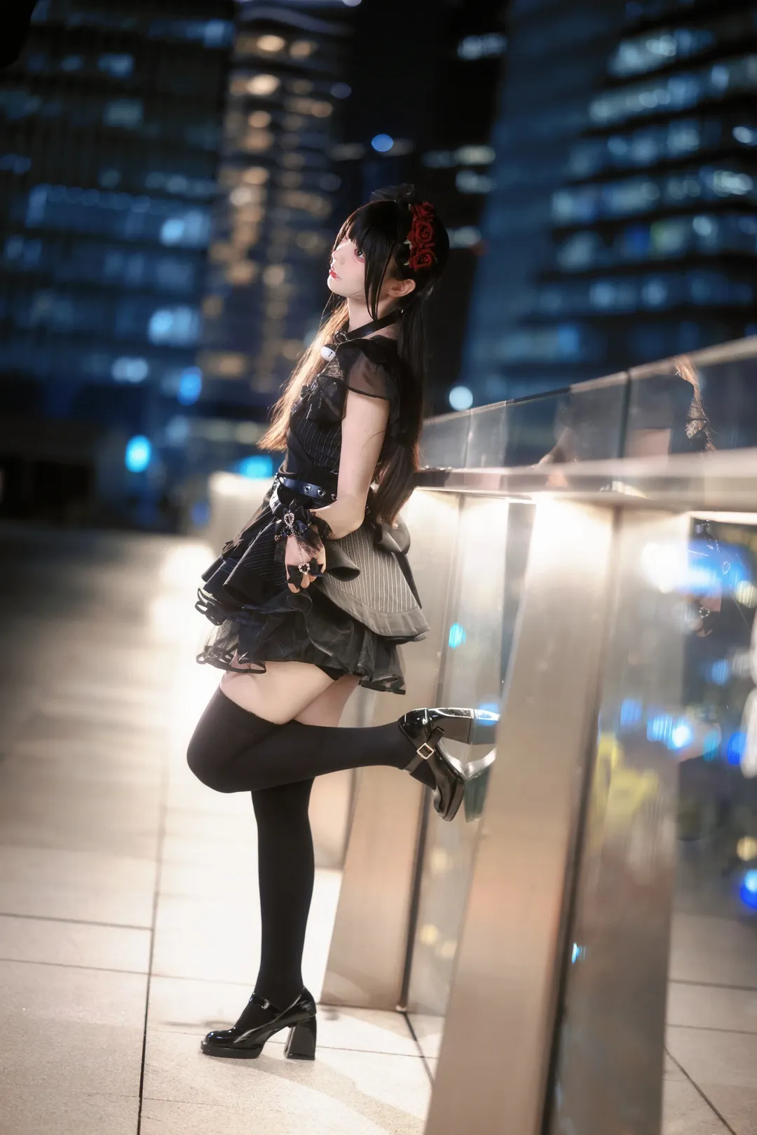 コスプレ, 上海撮影予約, 夜景ポートレート, ダークメイド服, クリスタル・プラザ前灘 - 12枚目