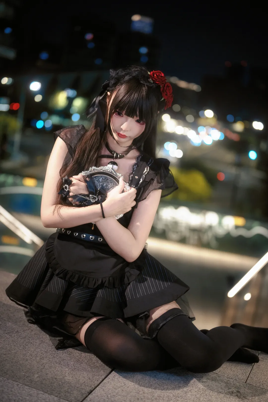 コスプレ, 上海撮影予約, 夜景ポートレート, ダークメイド服, クリスタル・プラザ前灘 - 6枚目