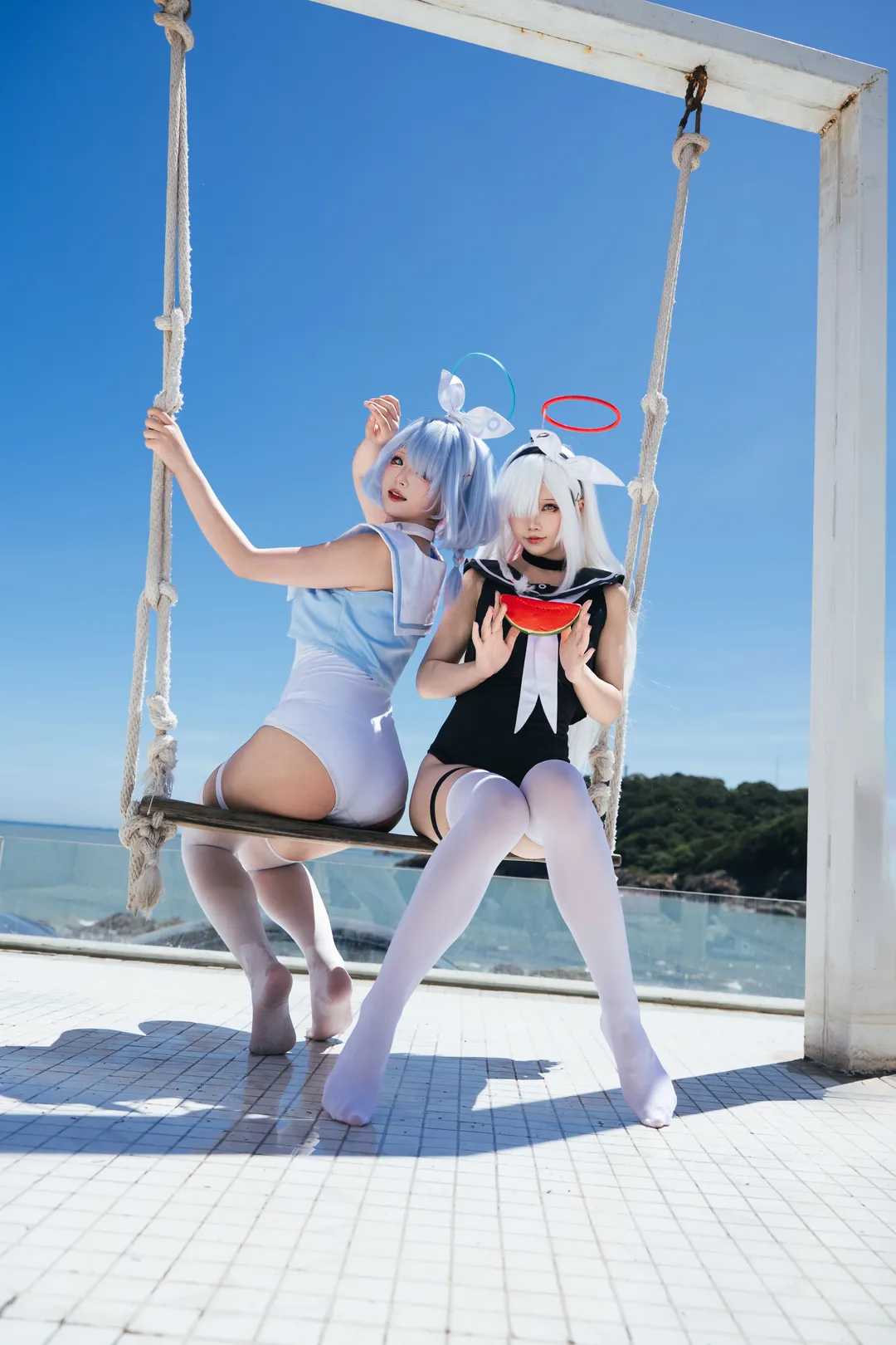 二次元摄影, 蔚蓝档案, 普拉娜cos, 舟山旅拍, 夏日和大海