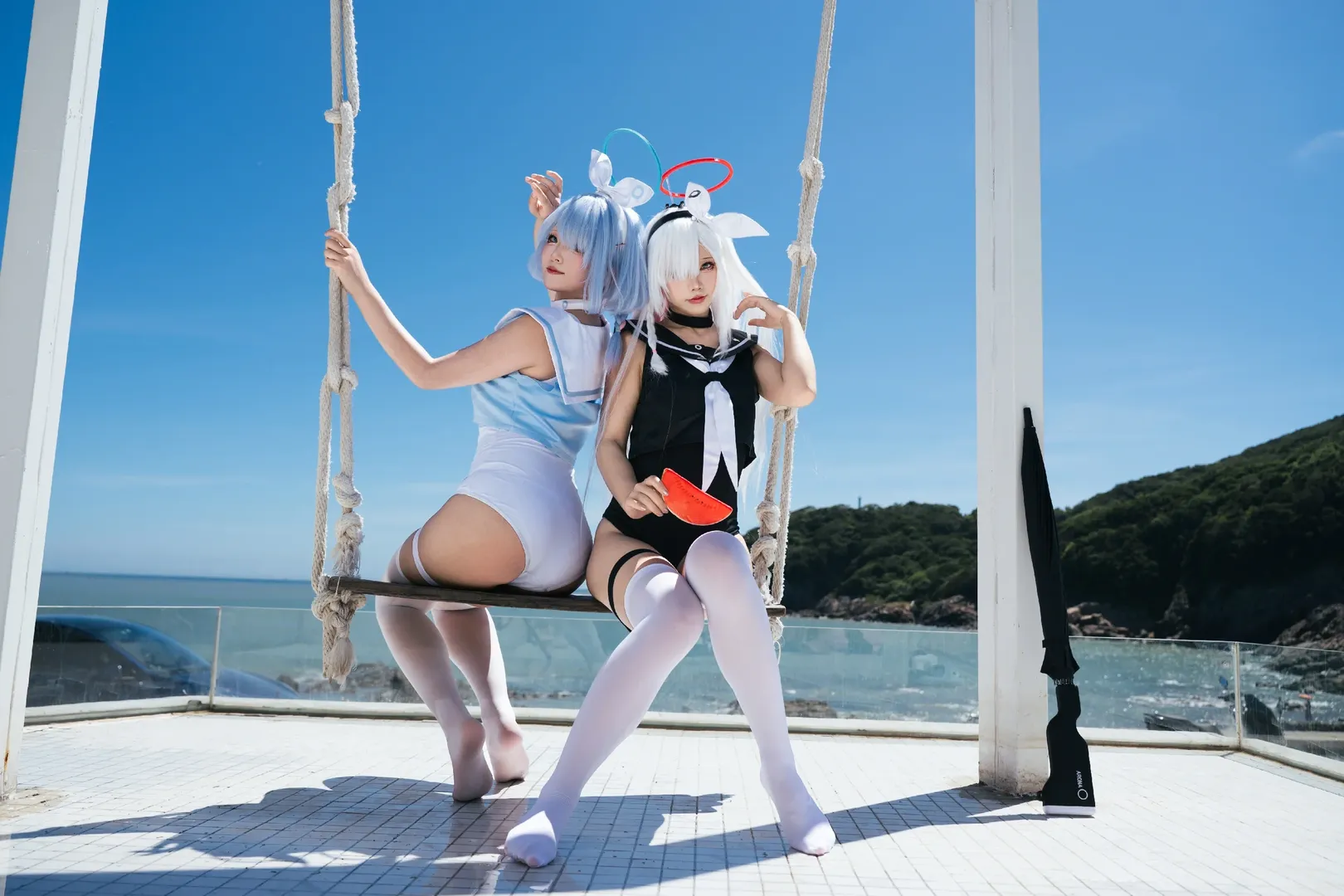 二次元摄影, 蔚蓝档案, 普拉娜cos, 舟山旅拍, 夏日和大海 - 第2张