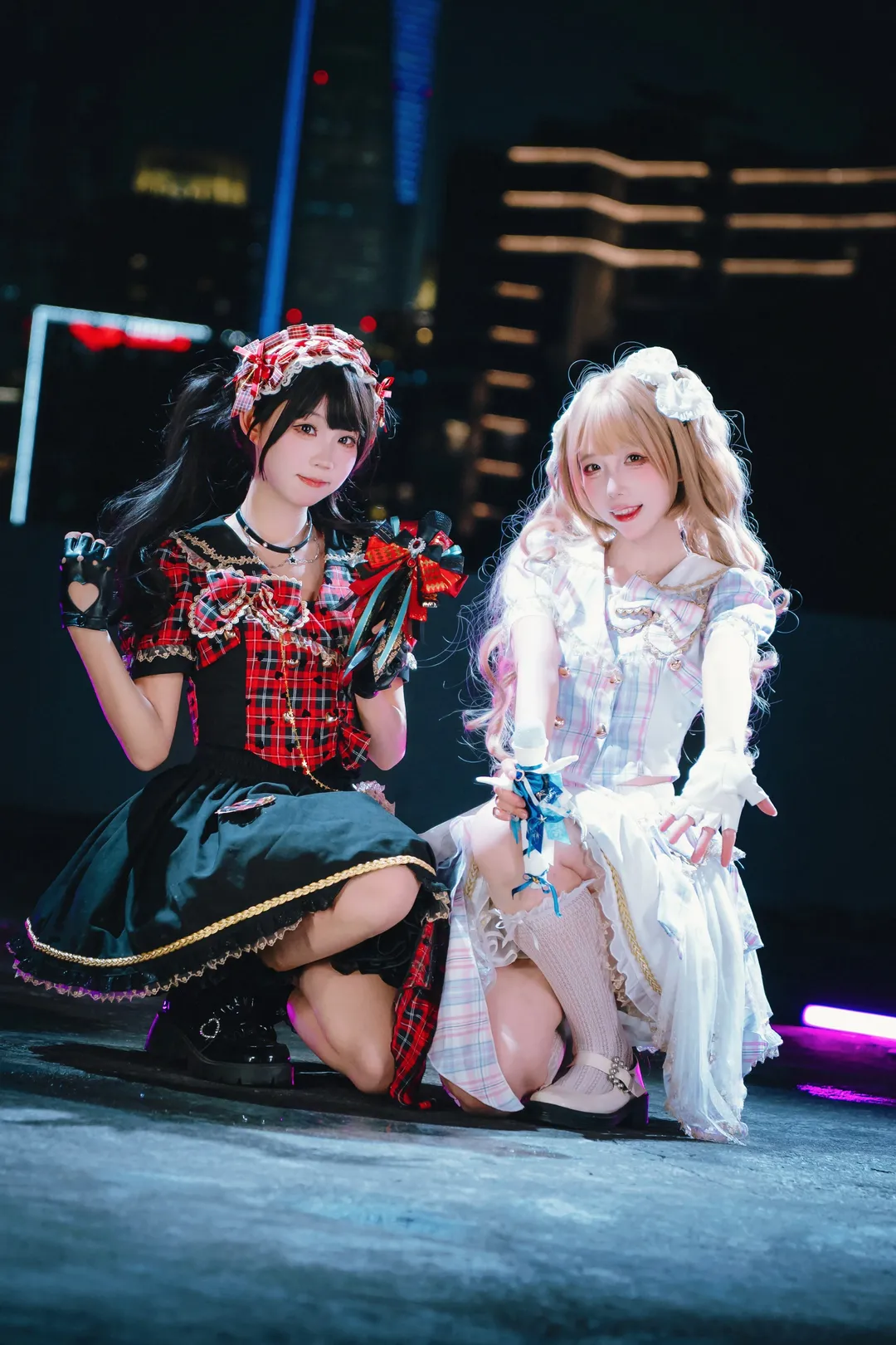 写真ポーズの共有, 夜景ポートレート, ロリコーデ, アイドル衣装コスプレ, 艺仓美術館の屋上 - 2枚目