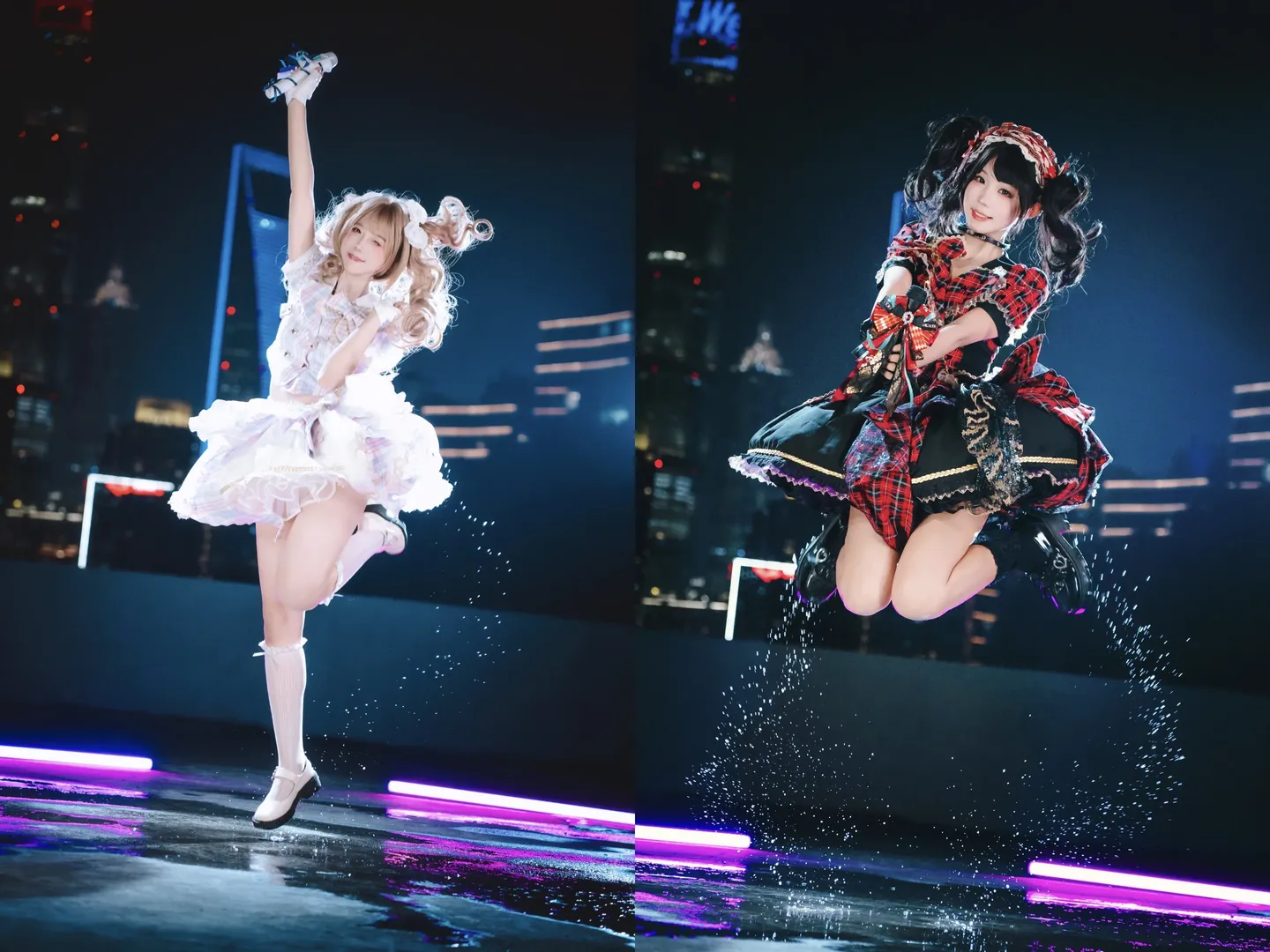 写真ポーズの共有, 夜景ポートレート, ロリコーデ, アイドル衣装コスプレ, 艺仓美術館の屋上 - 7枚目