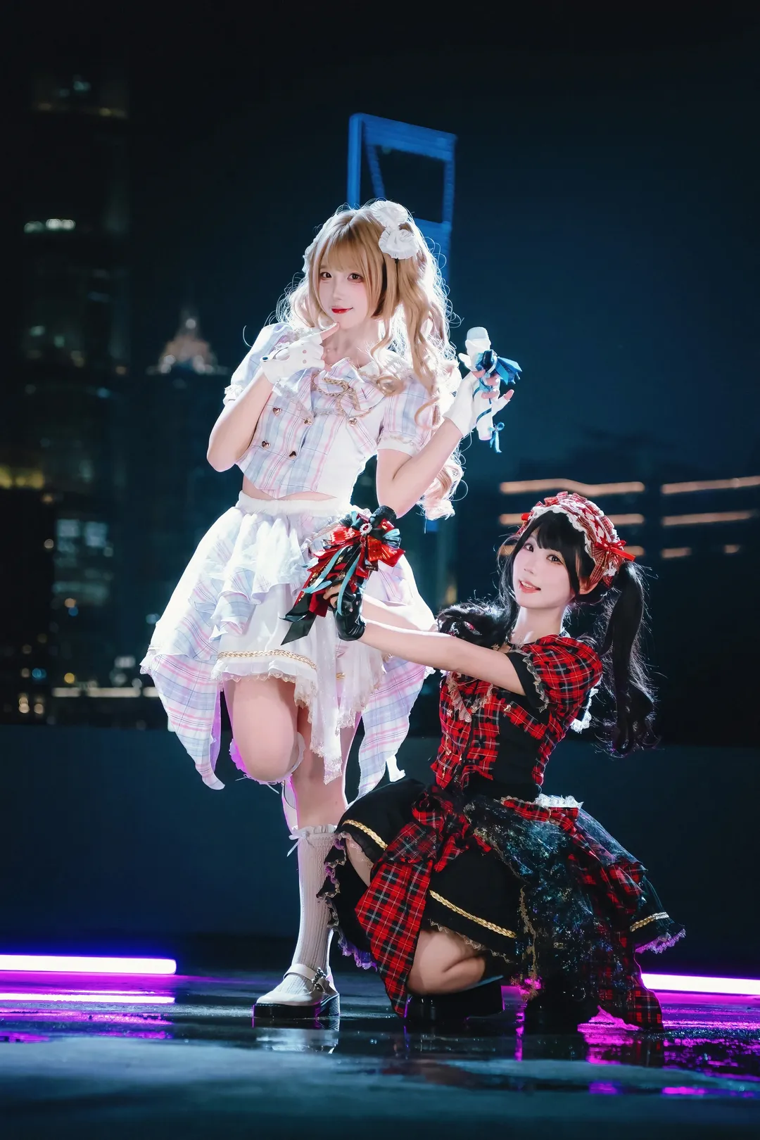 写真ポーズの共有, 夜景ポートレート, ロリコーデ, アイドル衣装コスプレ, 艺仓美術館の屋上 - 8枚目