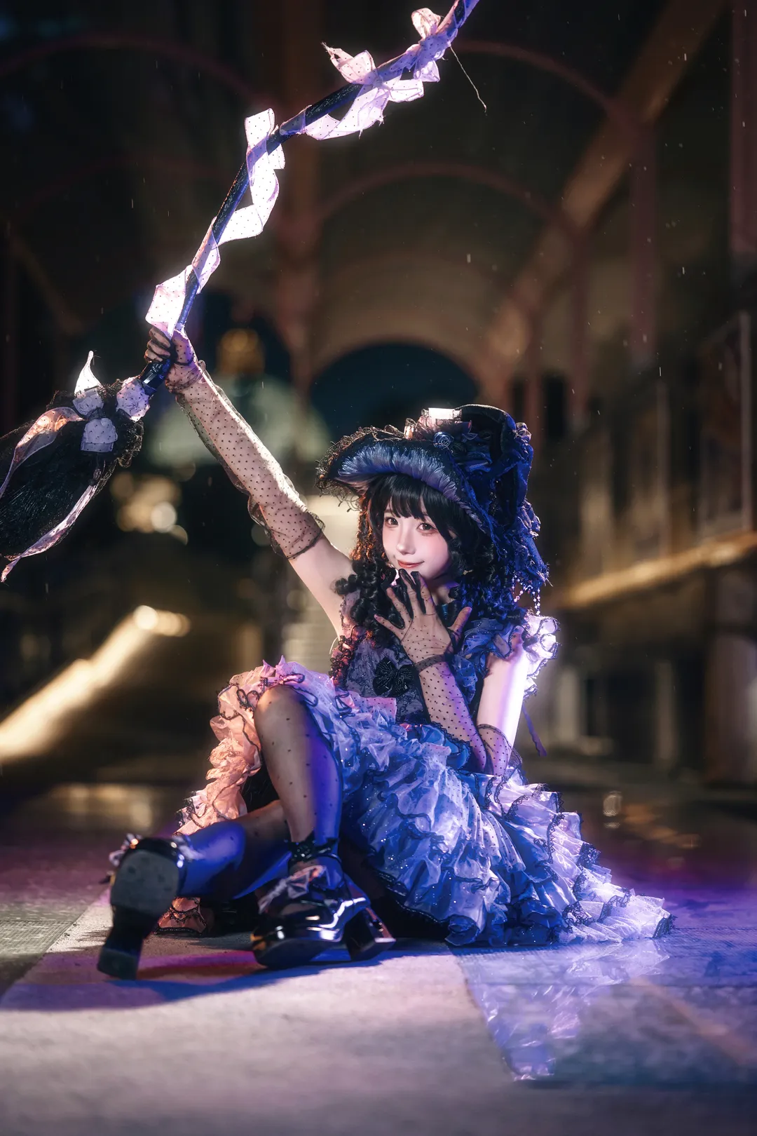夜景人像, lolita穿搭, 异想家手作, 魔女风造型, 拍照姿势教学 - 第4张