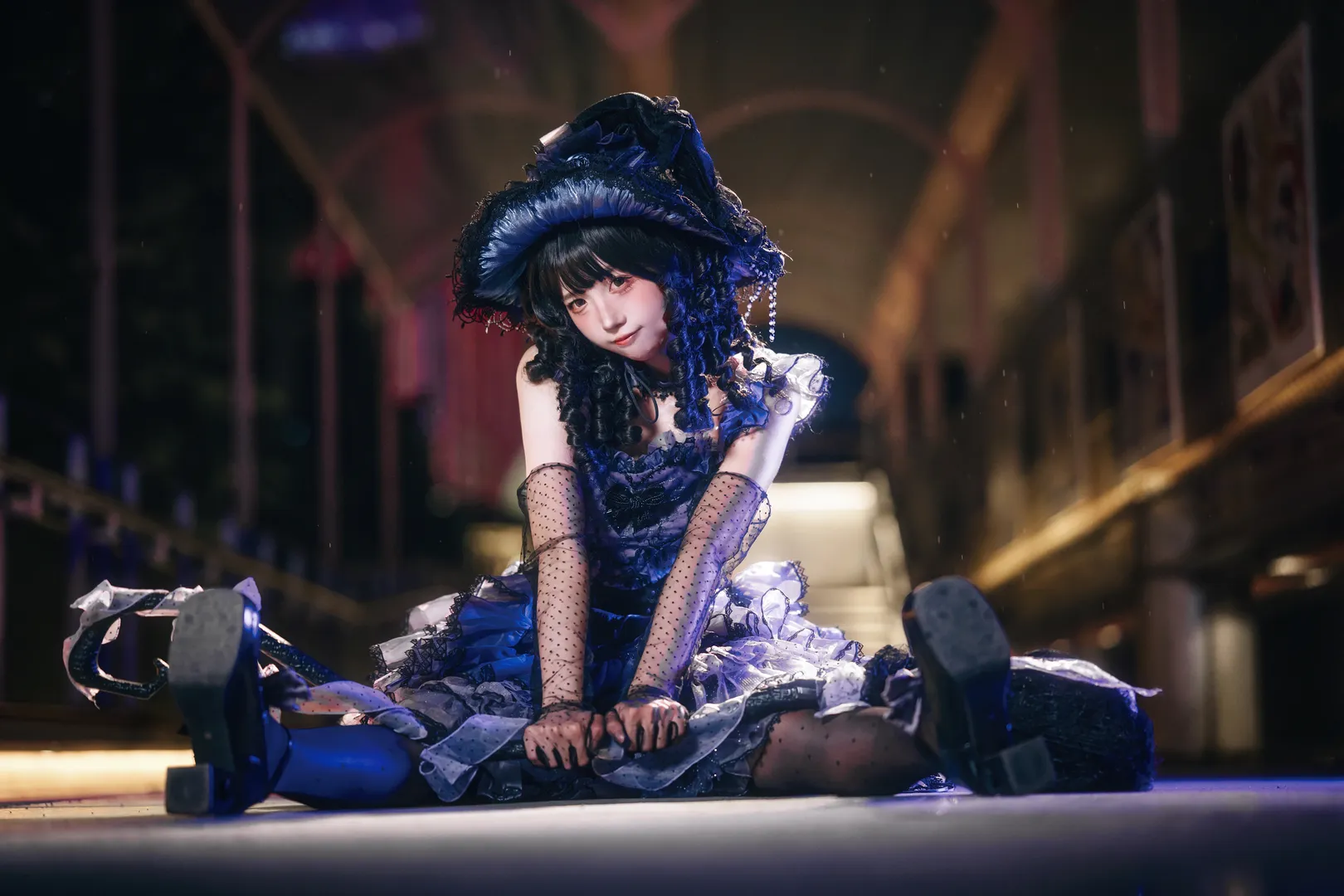 夜景人像, lolita穿搭, 异想家手作, 魔女风造型, 拍照姿势教学 - 第9张