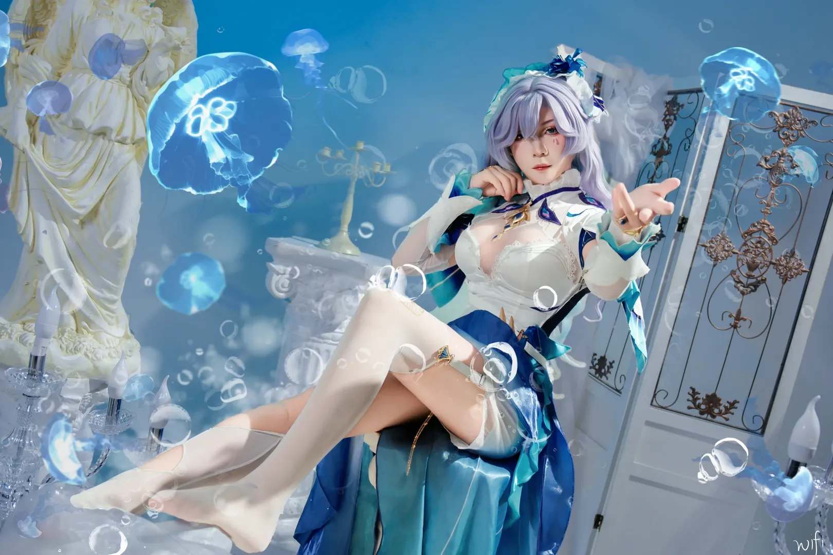 鸣潮, 摄影作品, 坎特蕾拉cos, Coser日常, 海洋风人像 - 第1张