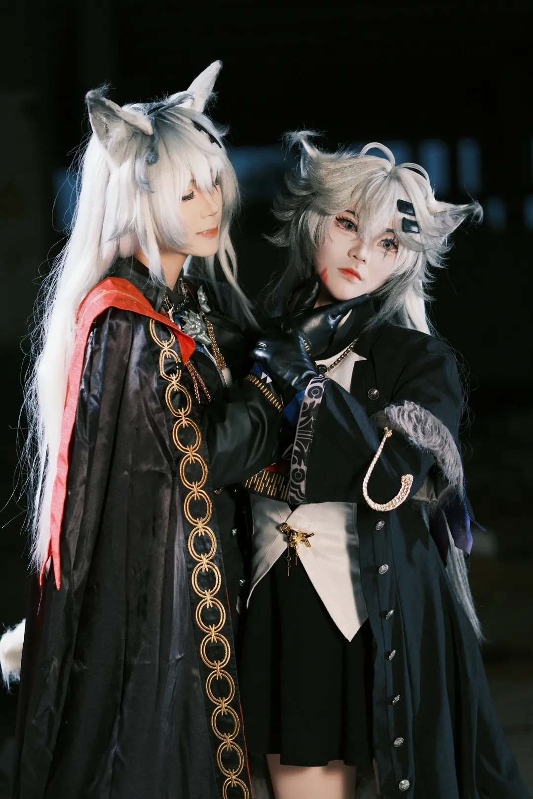 アークナイツ, ラップランドコスプレ, ペアコスプレ, 廃墟風写真, 獣耳ウィッグ - 2枚目