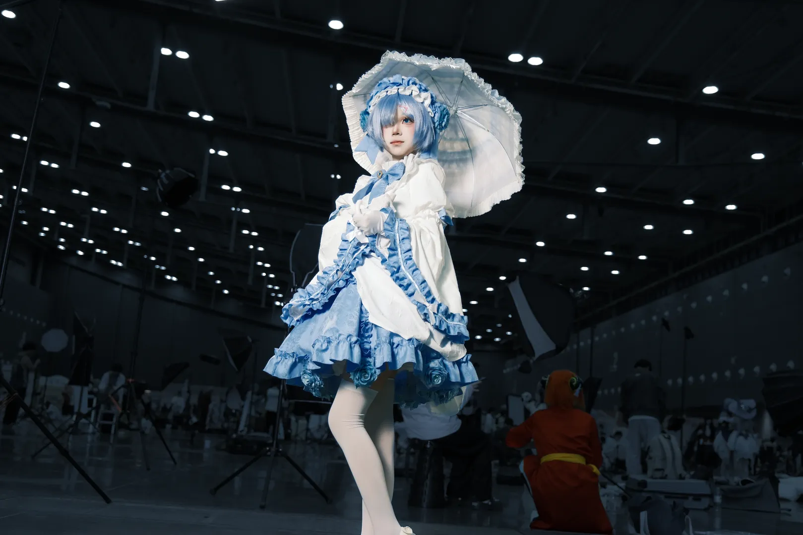 漫展返图, 从零开始的异世界生活, 蕾姆cos, cosplay摄影, 蓝白洋装