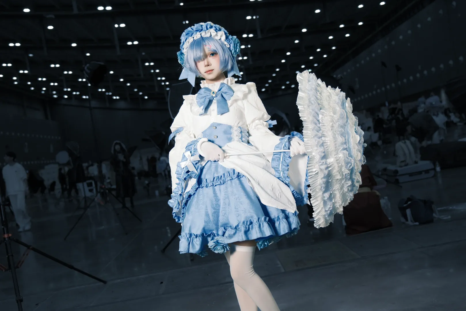 漫展返图, 从零开始的异世界生活, 蕾姆cos, cosplay摄影, 蓝白洋装 - 第3张