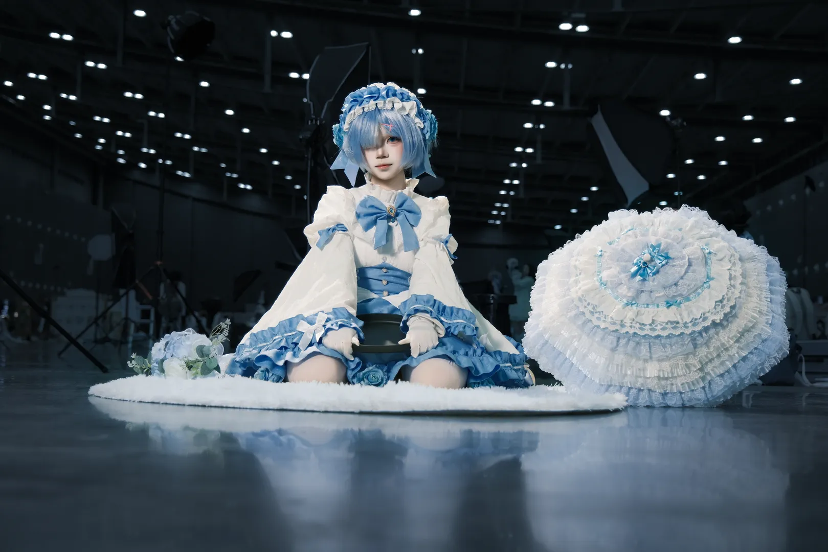 漫展返图, 从零开始的异世界生活, 蕾姆cos, cosplay摄影, 蓝白洋装 - 第6张