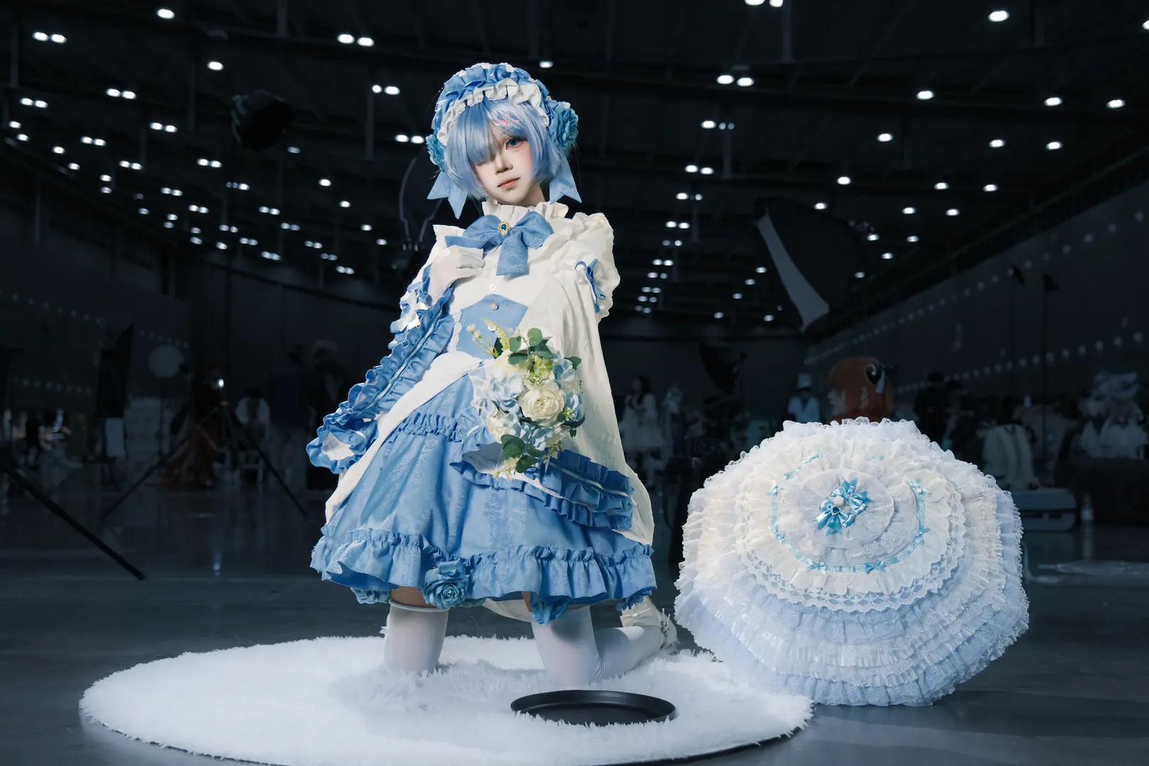 漫展返图, 从零开始的异世界生活, 蕾姆cos, cosplay摄影, 蓝白洋装 - 第7张