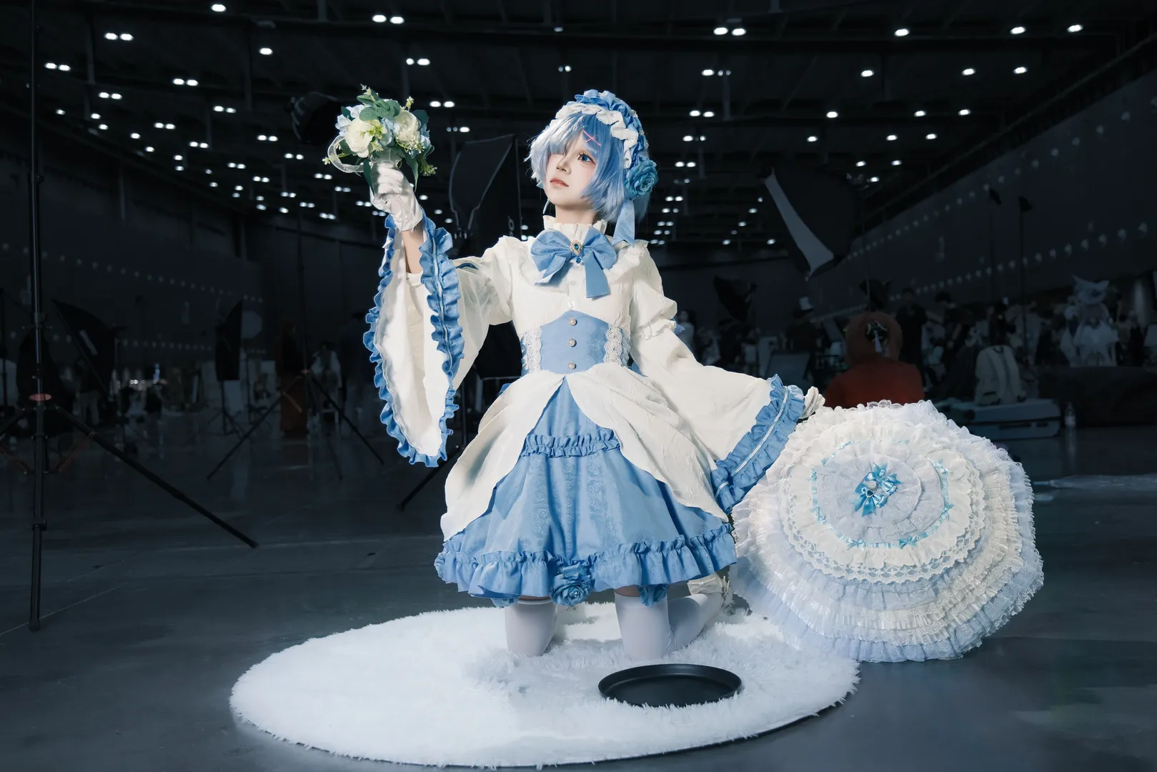 漫展返图, 从零开始的异世界生活, 蕾姆cos, cosplay摄影, 蓝白洋装 - 第8张