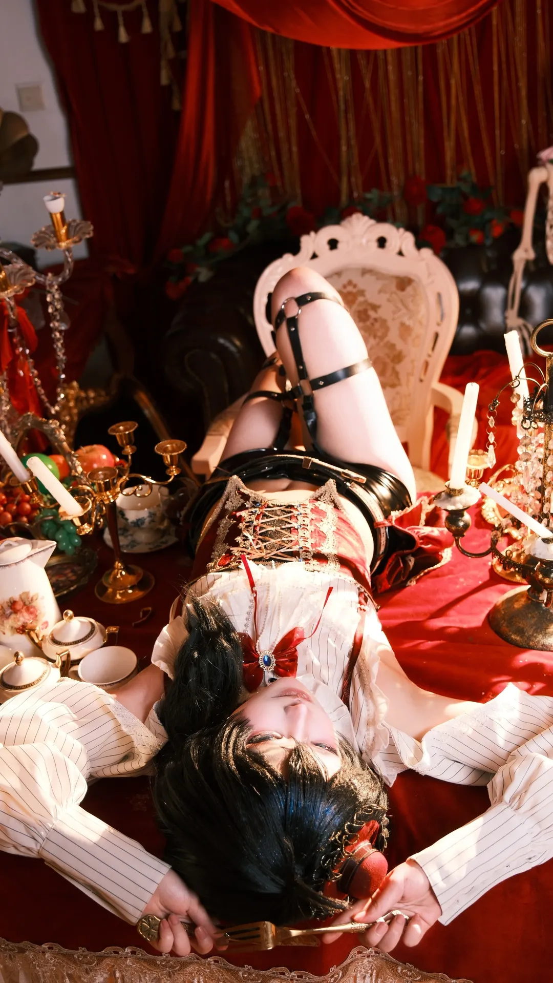 Anime-style photography, Fate/Grand Order, Casual cosplay, Vintage Gothic style, Elizabeth Bathory cosplay - Image 1