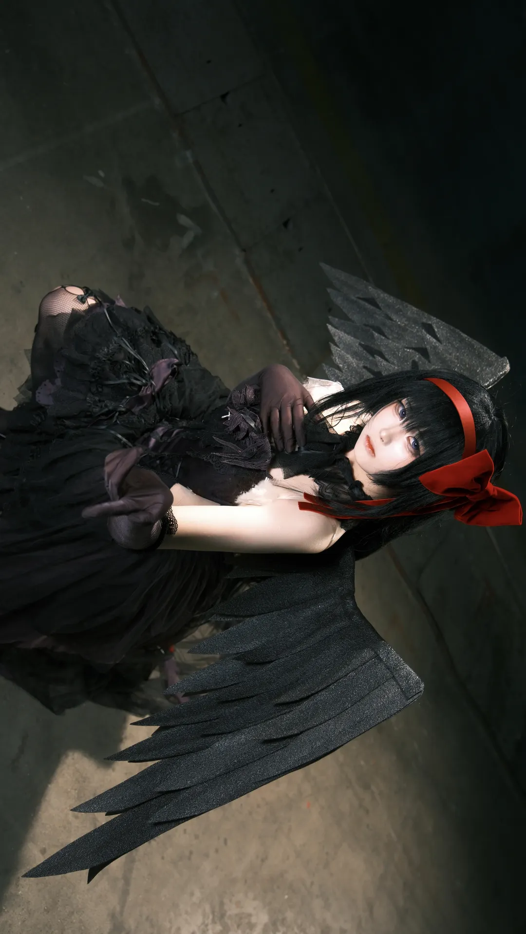 魔法少女小圆, 二次元cos, 羽翼造型, 晓美焰cos, 暗黑装扮 - 第2张
