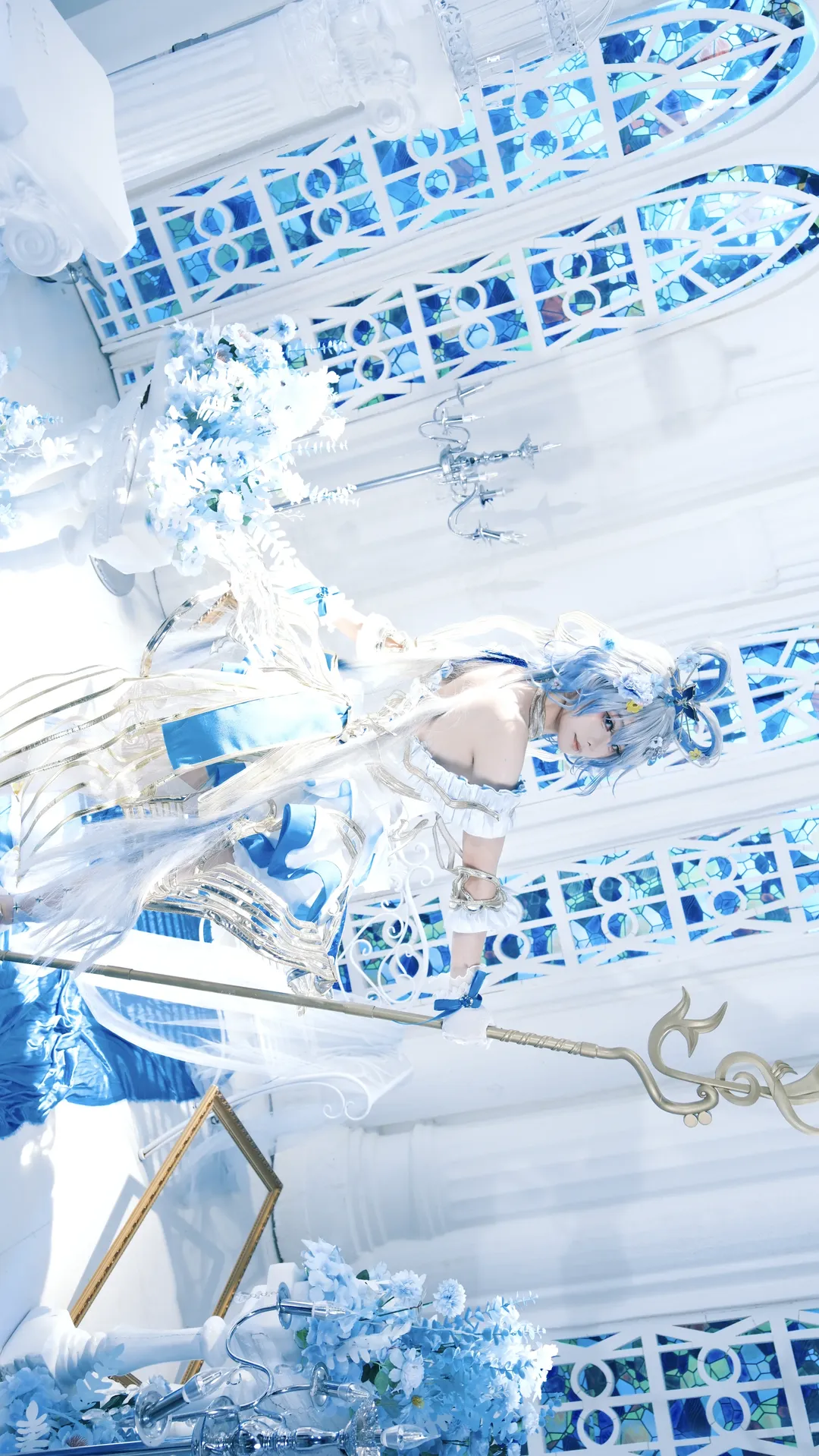洛天依 コスプレ, コスプレ撮影, 青と白のコーデ, 二次元スタジオ撮影, 洛天依 ピュアブルー幻楽ツアー