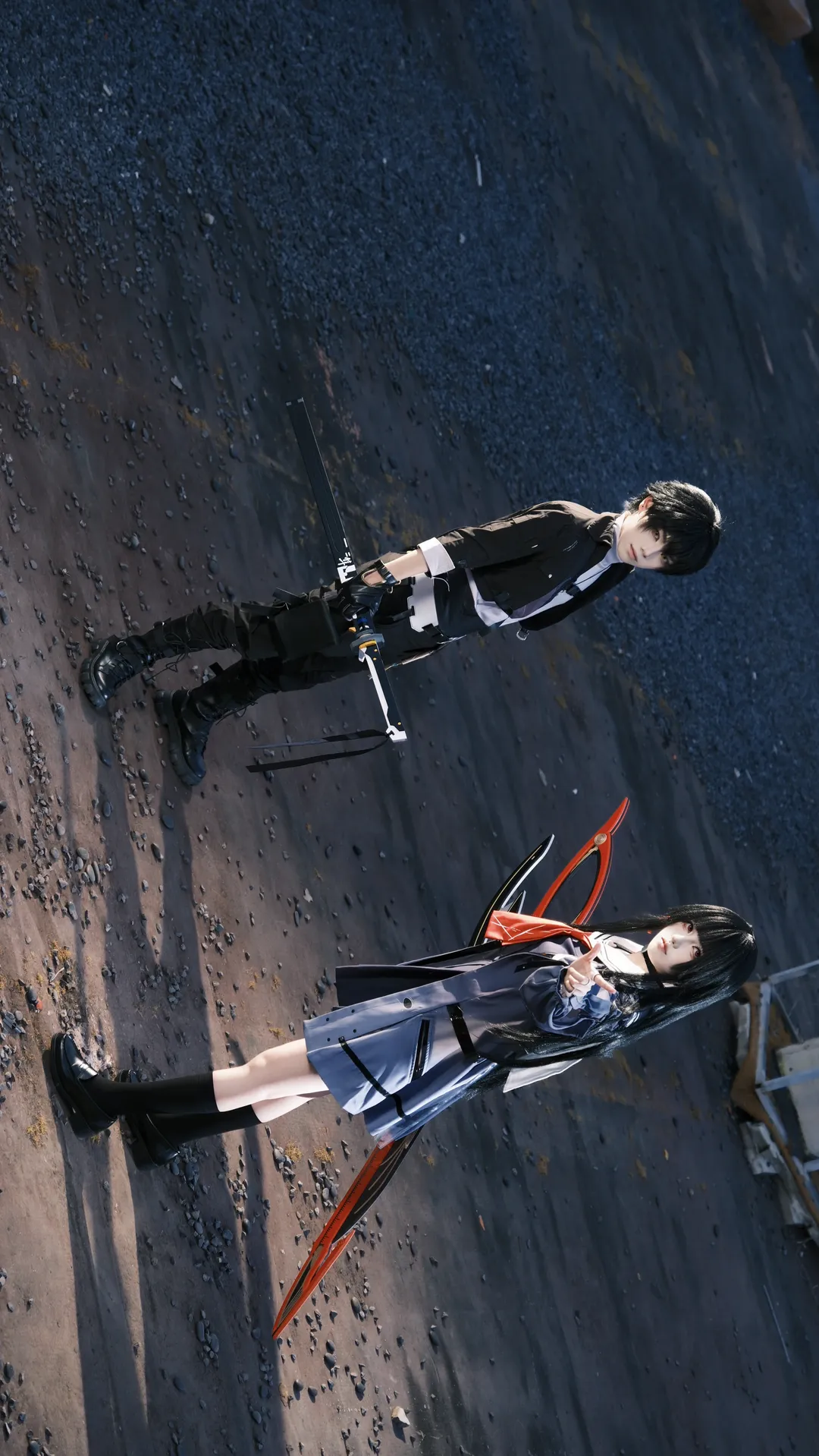 鸣潮, 千咲cos, 工业风摄影, 双人cosplay, 天台外景 - 第4张
