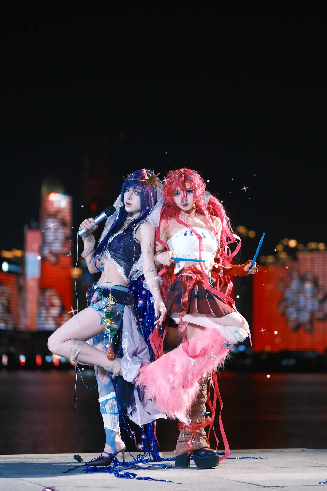 My Little Pony, Subculture fashion, Pinkie Pie cosplay, Twilight Sparkle cosplay, Night view cosplay photography