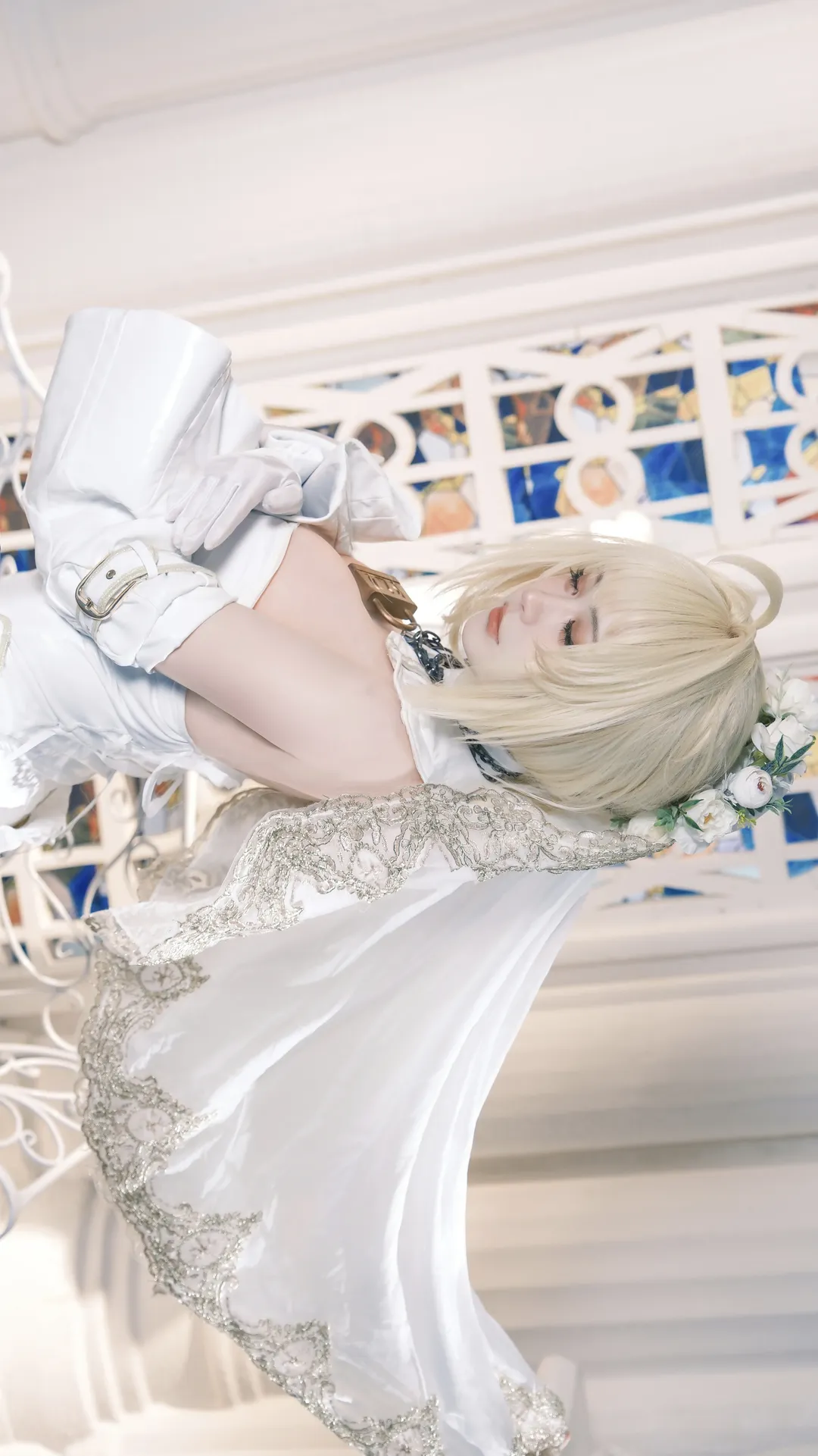 二次元摄影, FGO, cosplay日常, 白色系穿搭, 花嫁尼禄cos - 第2张