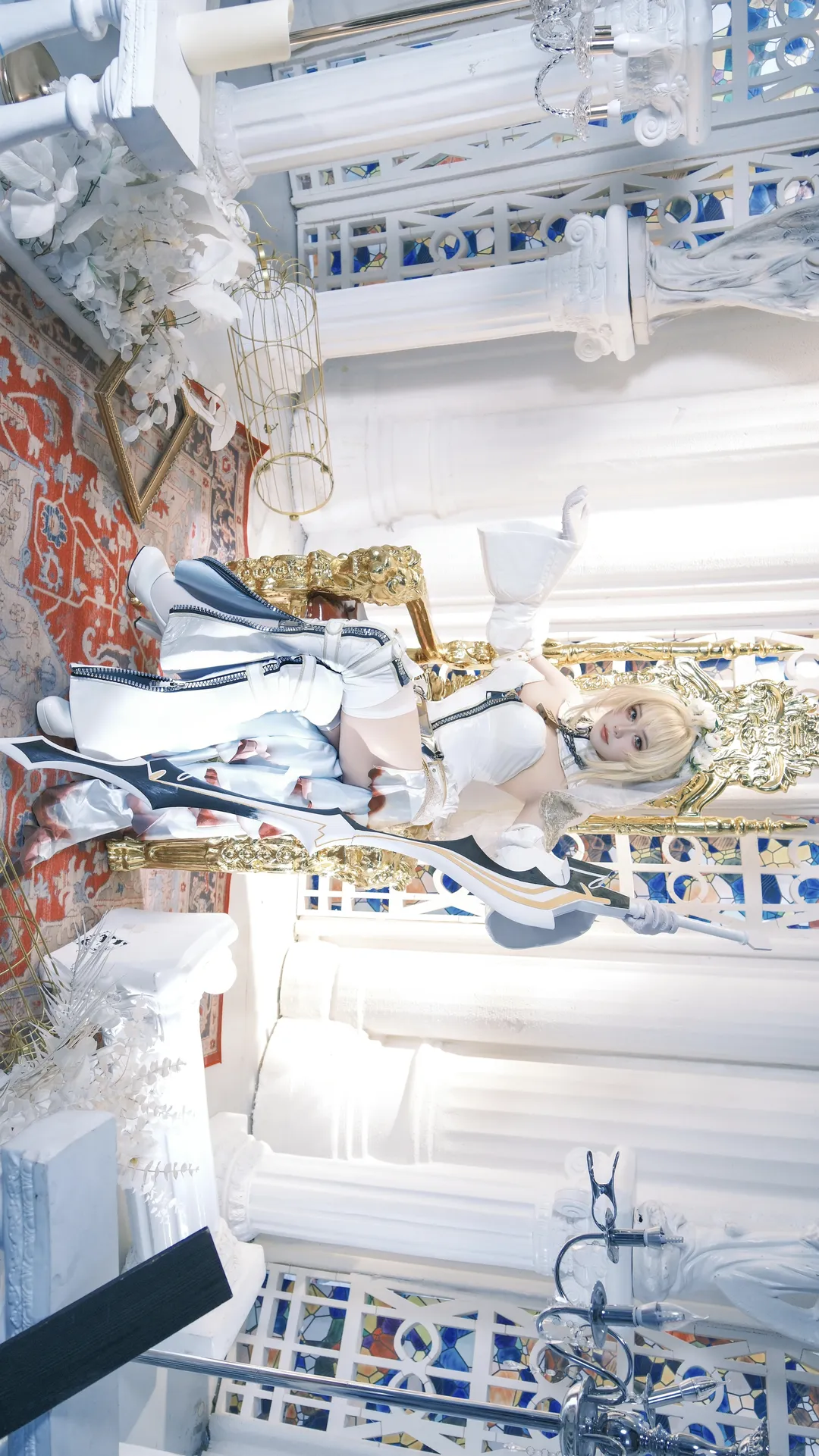 二次元摄影, FGO, cosplay日常, 白色系穿搭, 花嫁尼禄cos