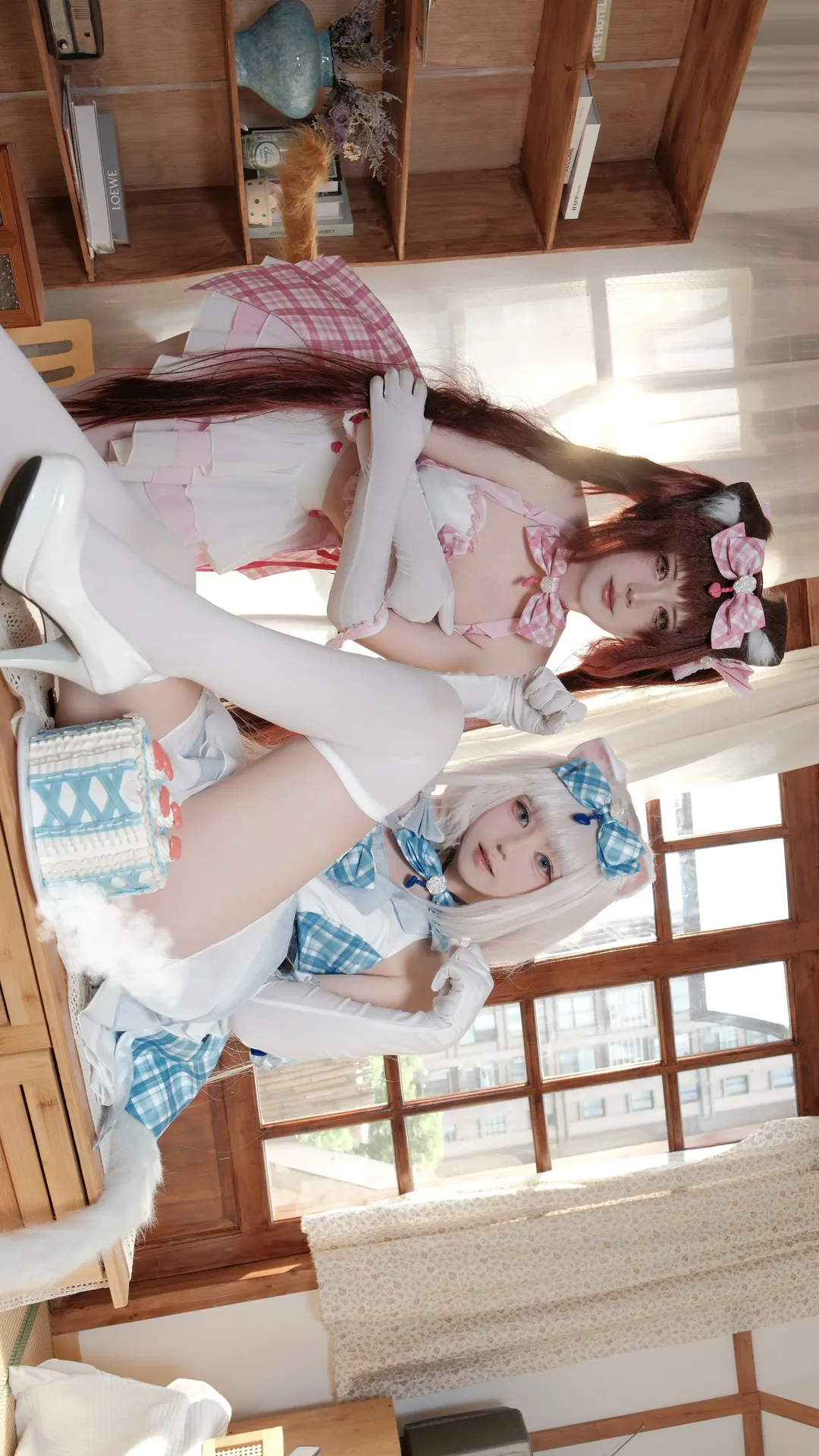 兽耳娘, 双人cosplay, 香子兰cos, 巧克力cos, 猫娘乐园