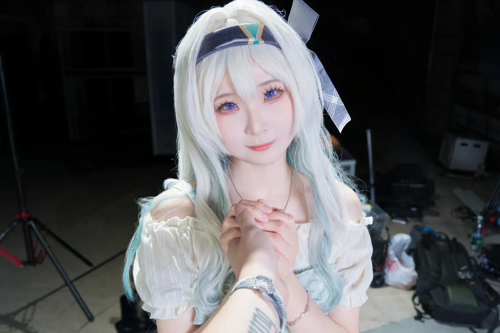 崩坏星穹铁道, 流萤cos, cosplay正片, 动漫星城, 蓝白渐变