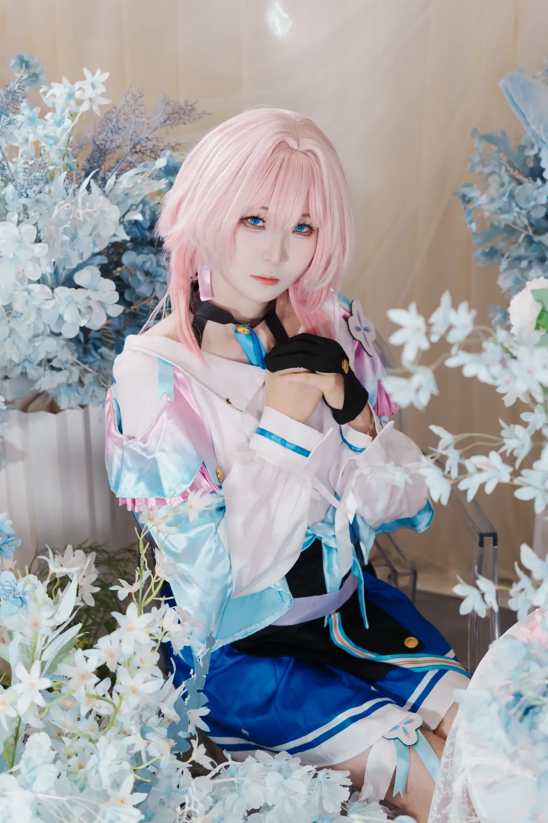 崩坏星穹铁道, 三月七cos, cosplay摄影, 地王广场, 粉色假发造型 - 第1张