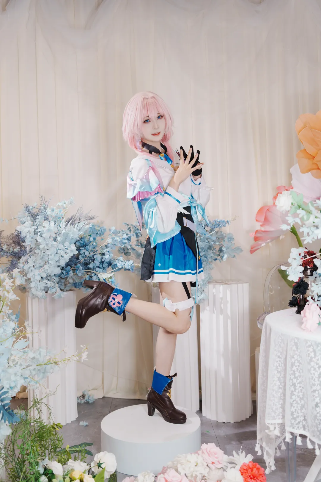 Honkai: Star Rail, March 7th cosplay, Casual cosplay, Studio photo shoot, Diwang Plaza cosplay