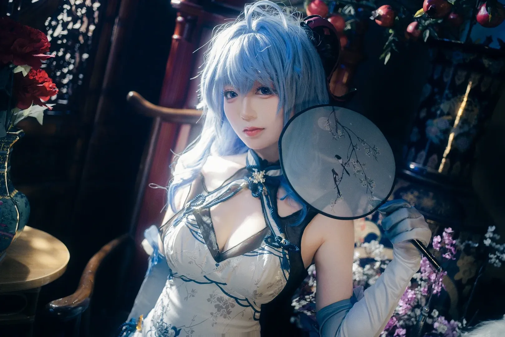 Genshin Impact, Ganyu Cosplay, Blue and white porcelain cheongsam, Chengdu photoshoot request, Chinese style photography - Image 3