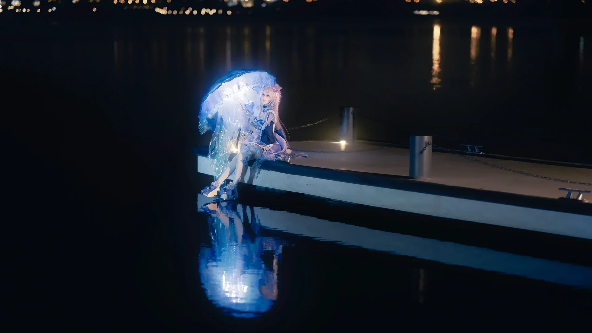 原神, 人像摄影, 心海cos, 夜景写真, 自制道具 - 第2张