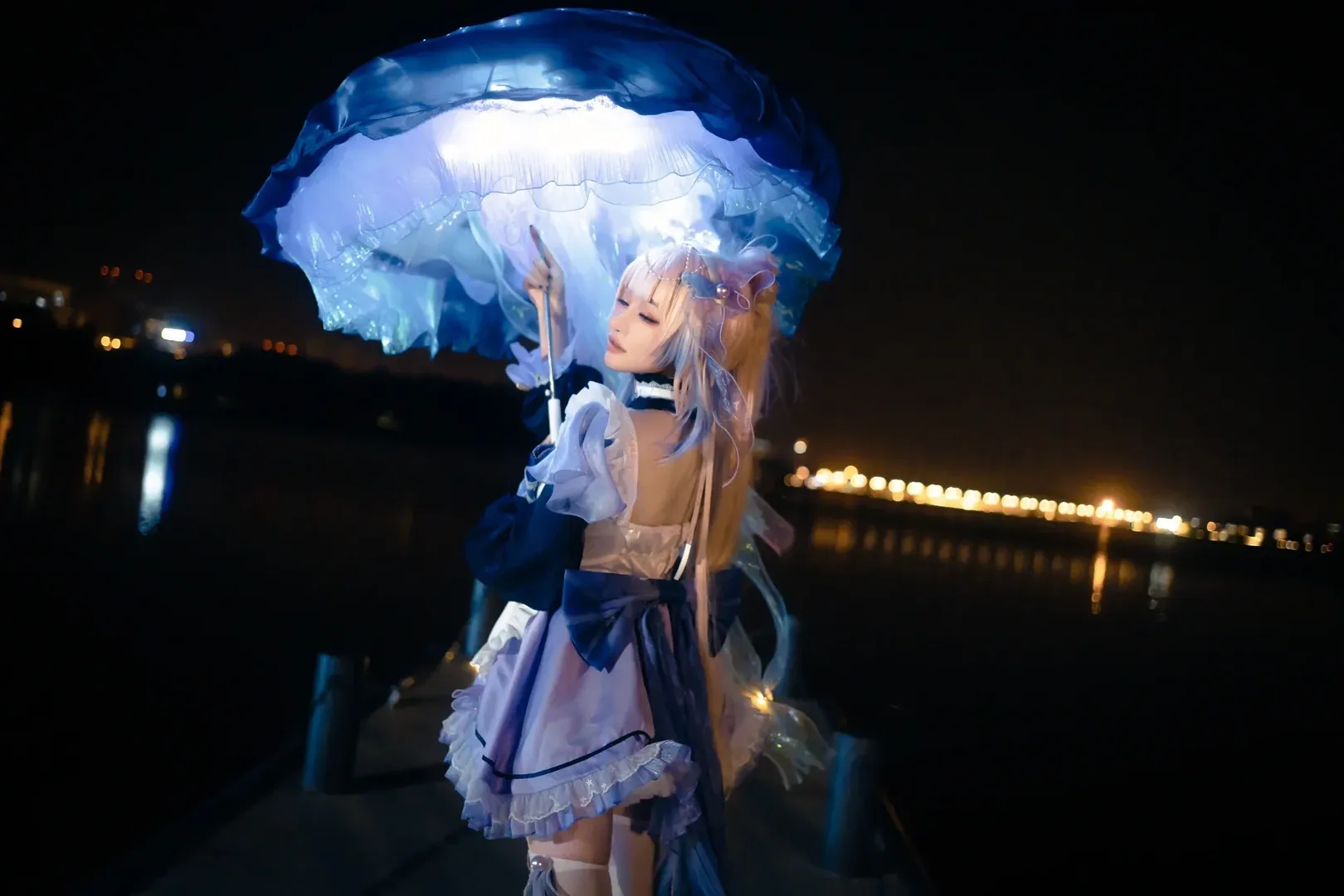 原神, 人像摄影, 心海cos, 夜景写真, 自制道具 - 第4张