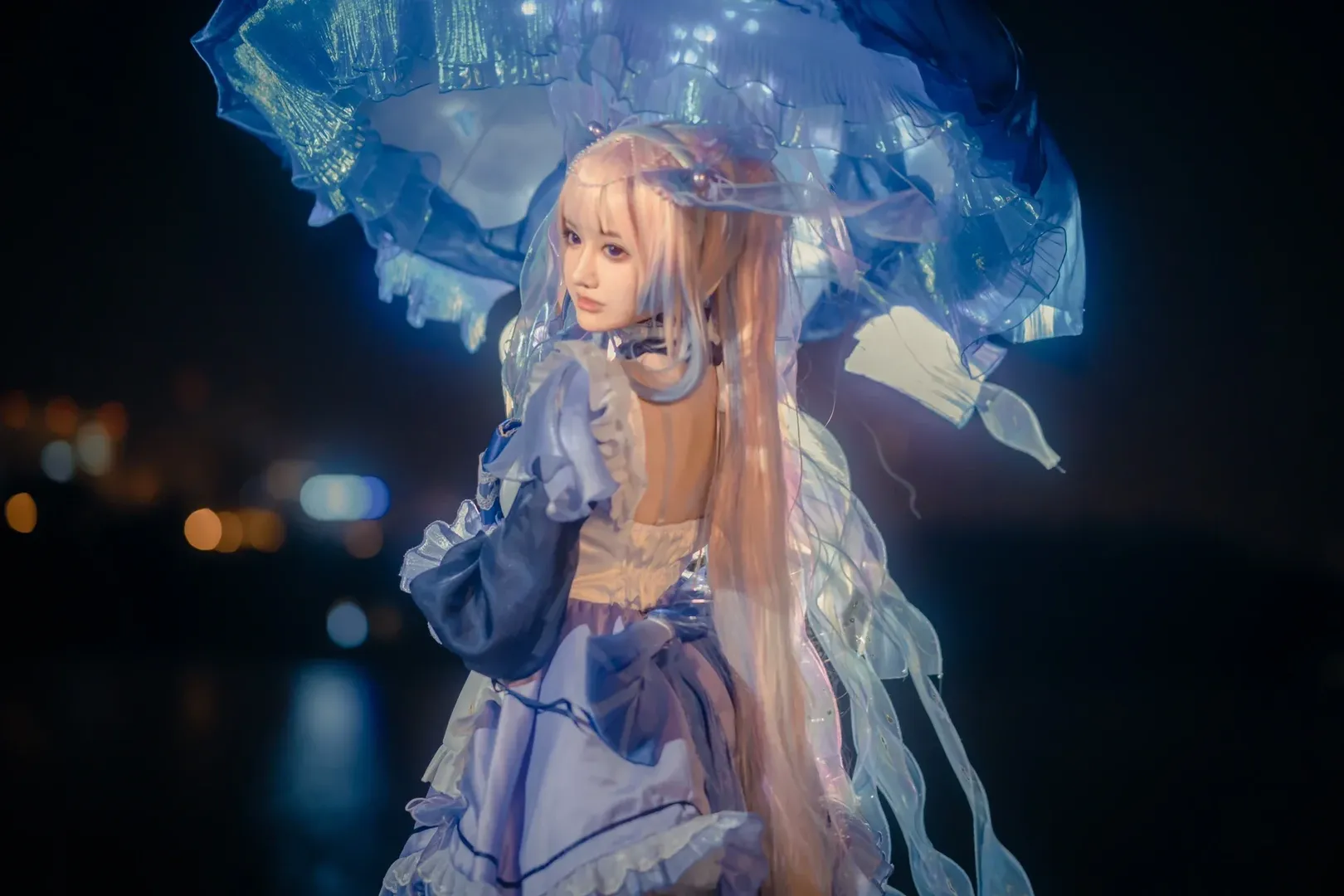 原神, 人像摄影, 心海cos, 夜景写真, 自制道具 - 第8张