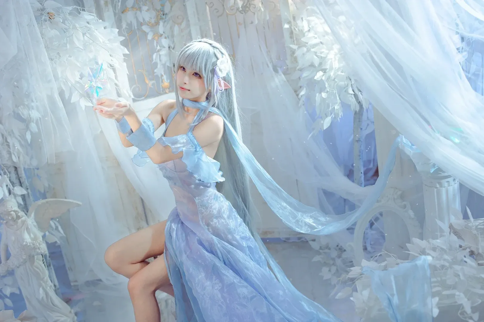 Re:ゼロから始める異世界生活, エミリア コスプレ, エルフ コスプレ, 氷晶ドレス, 氷雪の夢幻 - 2枚目