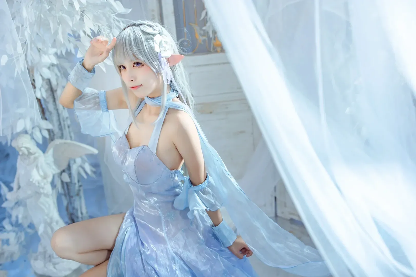 Re:ゼロから始める異世界生活, エミリア コスプレ, エルフ コスプレ, 氷晶ドレス, 氷雪の夢幻 - 3枚目