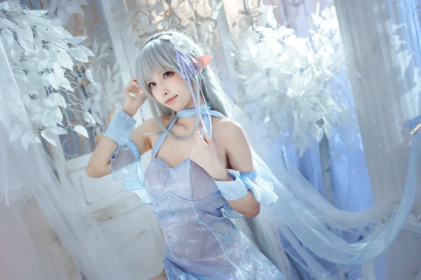 Re:ゼロから始める異世界生活, エミリア コスプレ, エルフ コスプレ, 氷晶ドレス, 氷雪の夢幻 - 7枚目