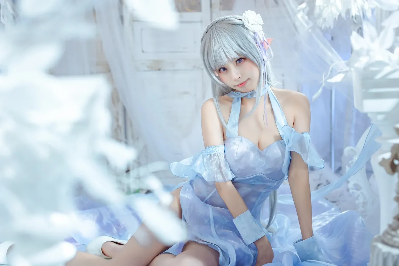 Re:ゼロから始める異世界生活, エミリア コスプレ, エルフ コスプレ, 氷晶ドレス, 氷雪の夢幻 - 8枚目