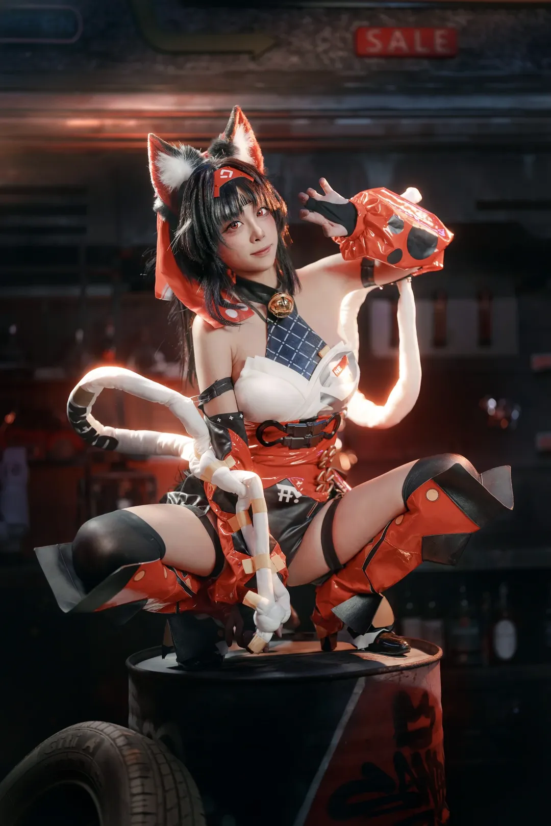 绝区零, 二次元cosplay, 猫宫又奈cos, 降噪测试, 机车朋克风