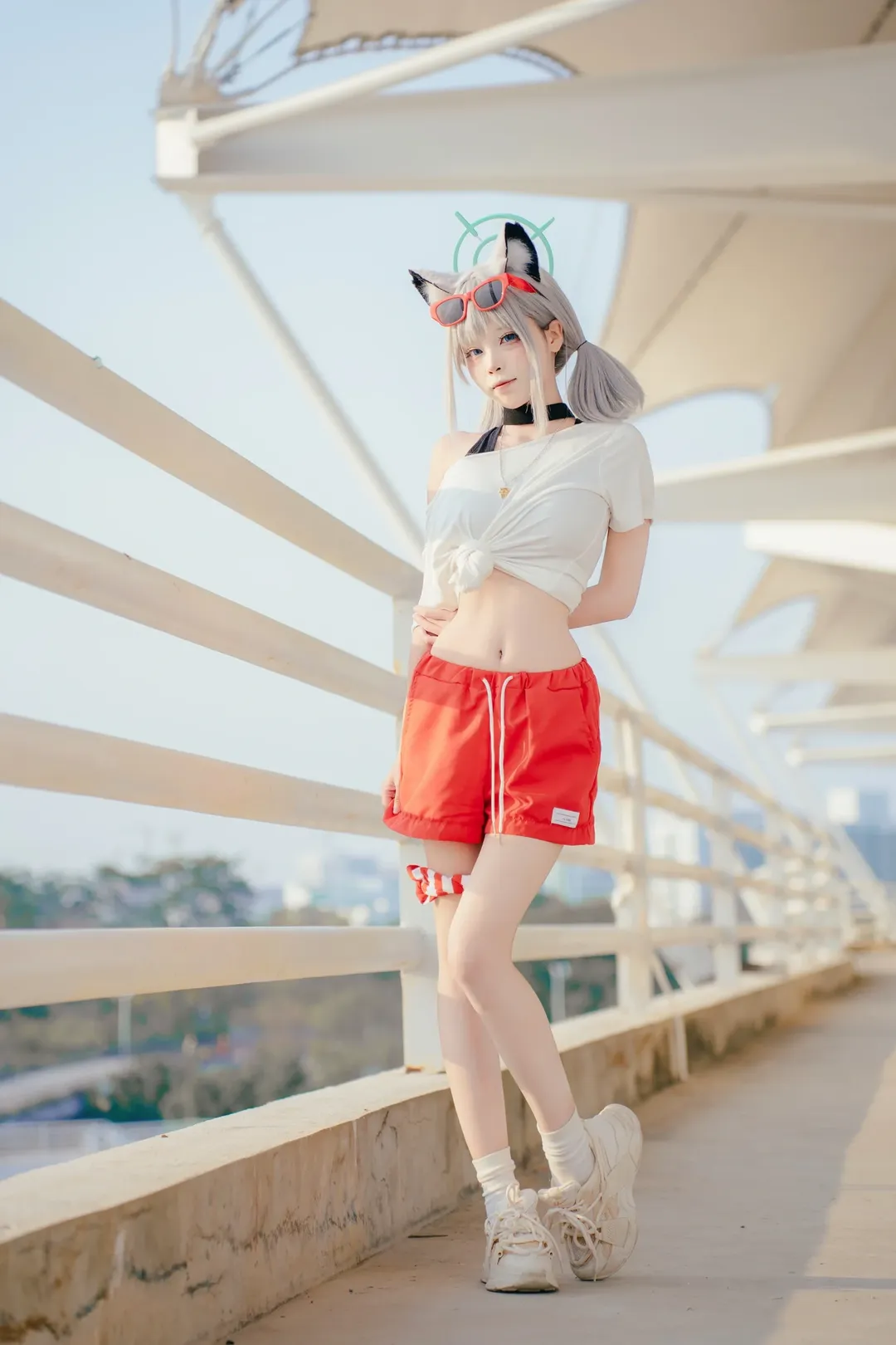 碧蓝档案, 砂狼白子cos, cosplay分享, 运动风穿搭, 必胜客联动