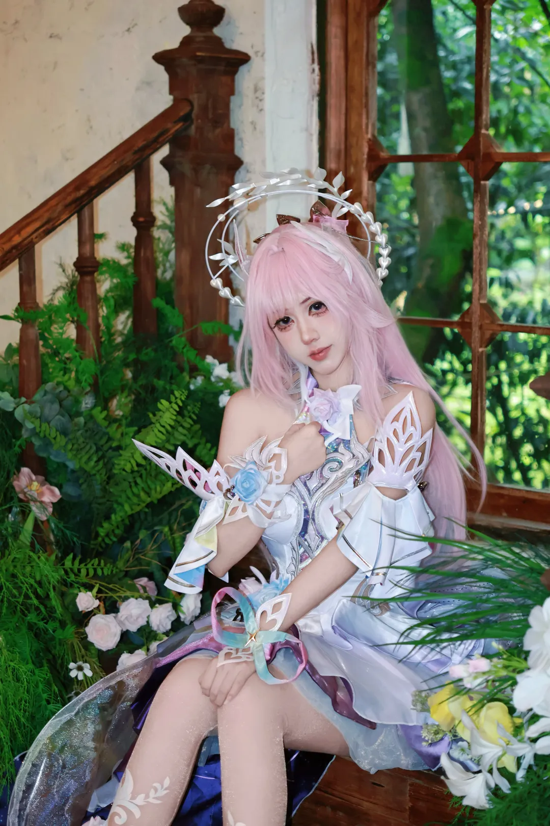 昔涟cos, 崩坏星穹铁道, cosplay正片, 复古风摄影, 粉发仙气穿搭 - 第1张