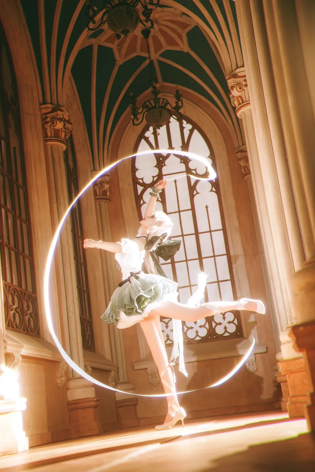 Genshin Impact, Lynette Cosplay, Cosplay photoshoot, Ballet cat, Light painting photography - Image 4