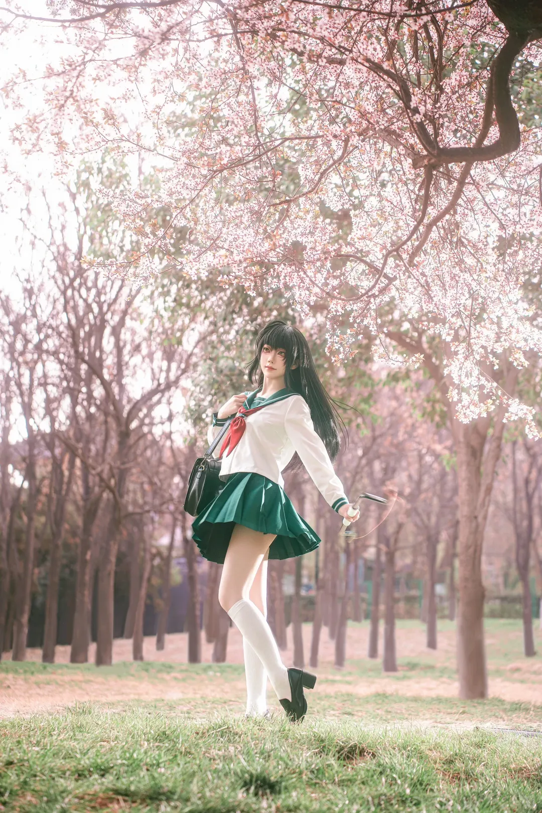 Cosplay摄影, 樱花外景, 犬夜叉, 日暮戈薇cos, 水手服JK - 第10张