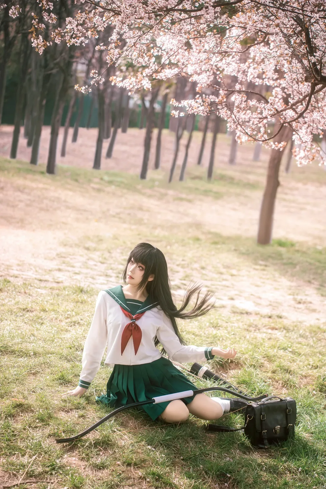 Cosplay摄影, 樱花外景, 犬夜叉, 日暮戈薇cos, 水手服JK - 第11张