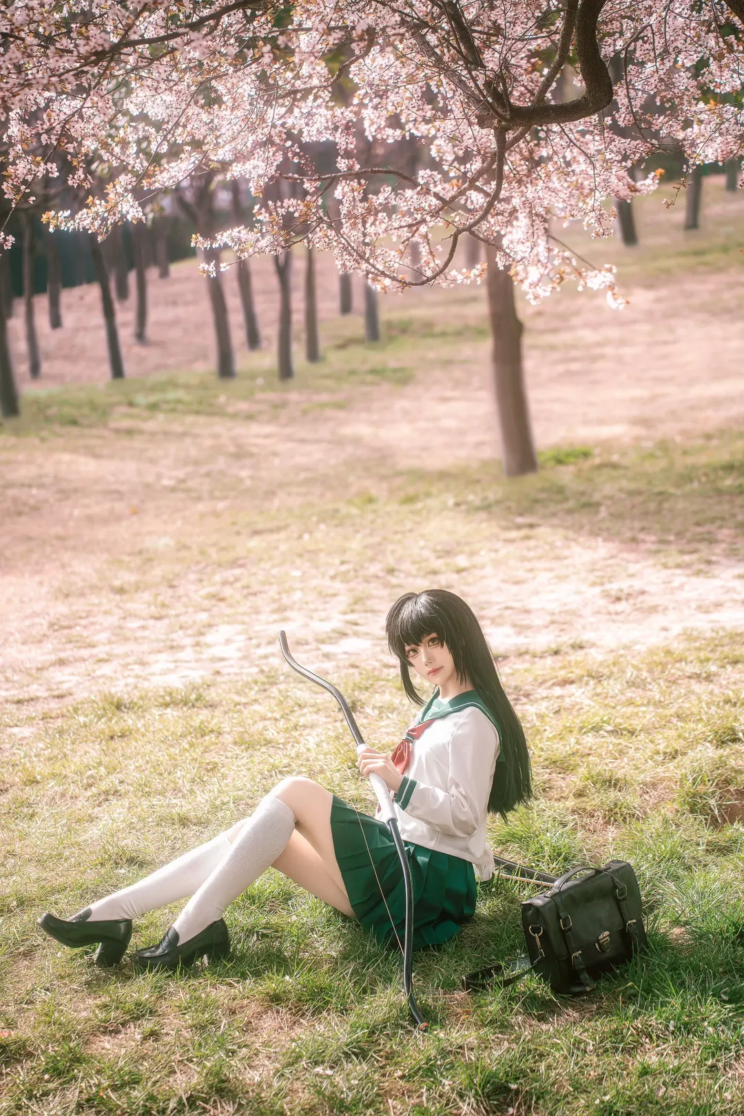 Cosplay摄影, 樱花外景, 犬夜叉, 日暮戈薇cos, 水手服JK - 第12张