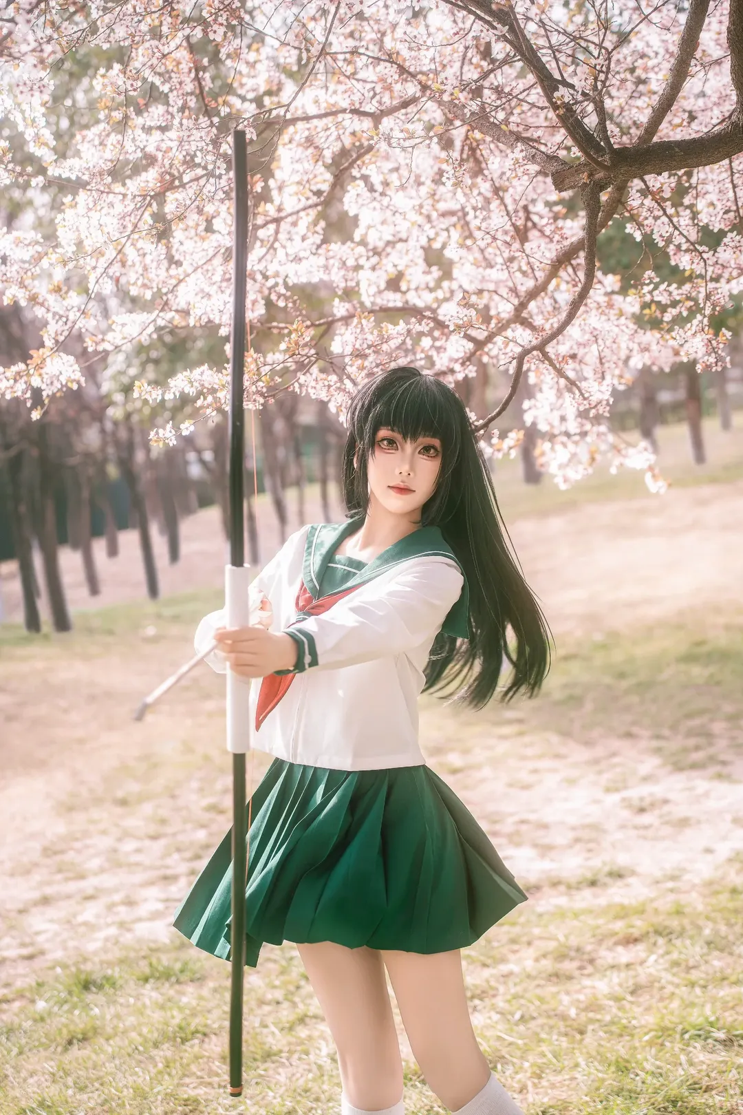 Cosplay摄影, 樱花外景, 犬夜叉, 日暮戈薇cos, 水手服JK - 第13张
