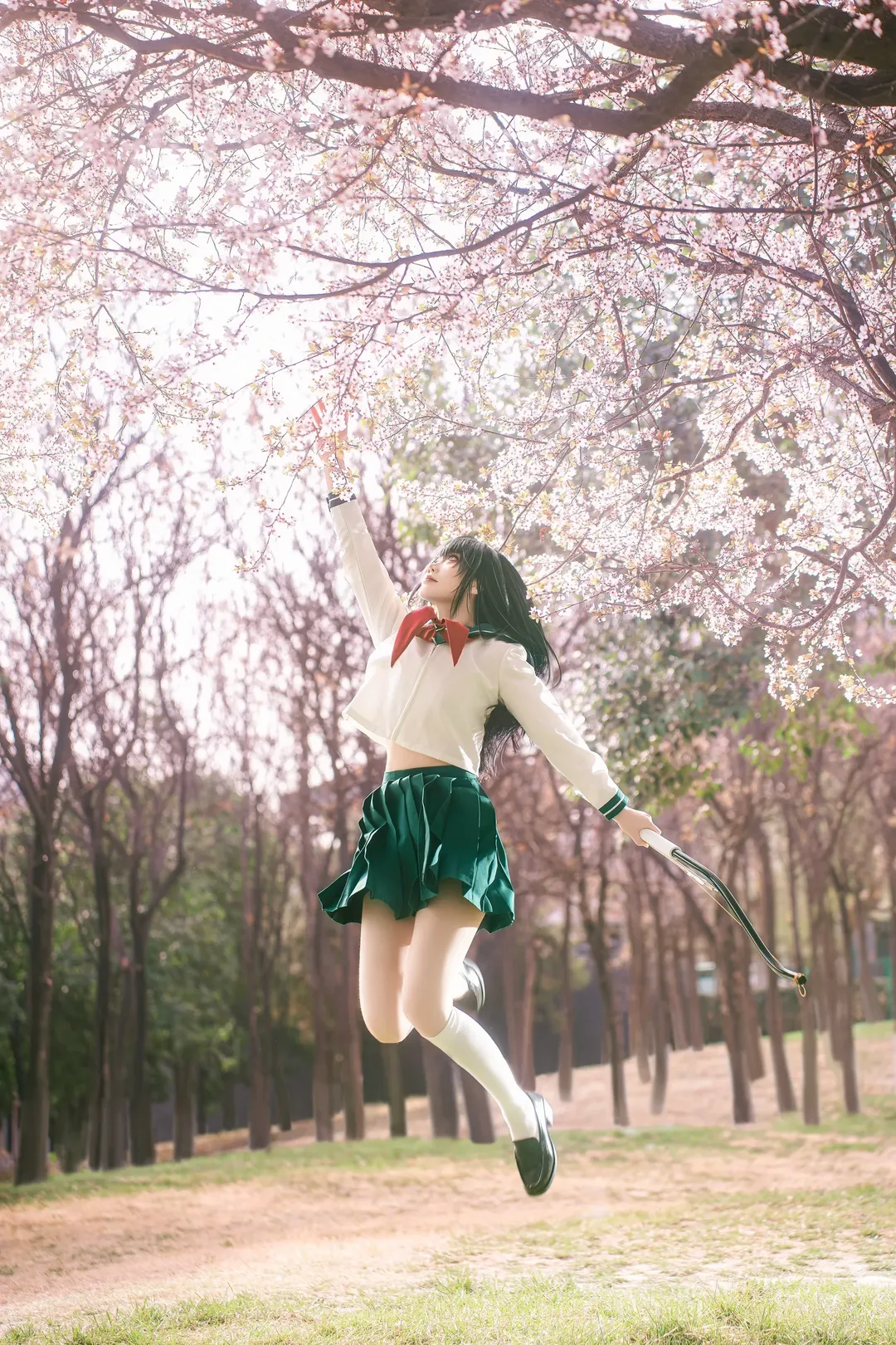 Cosplay摄影, 樱花外景, 犬夜叉, 日暮戈薇cos, 水手服JK - 第8张