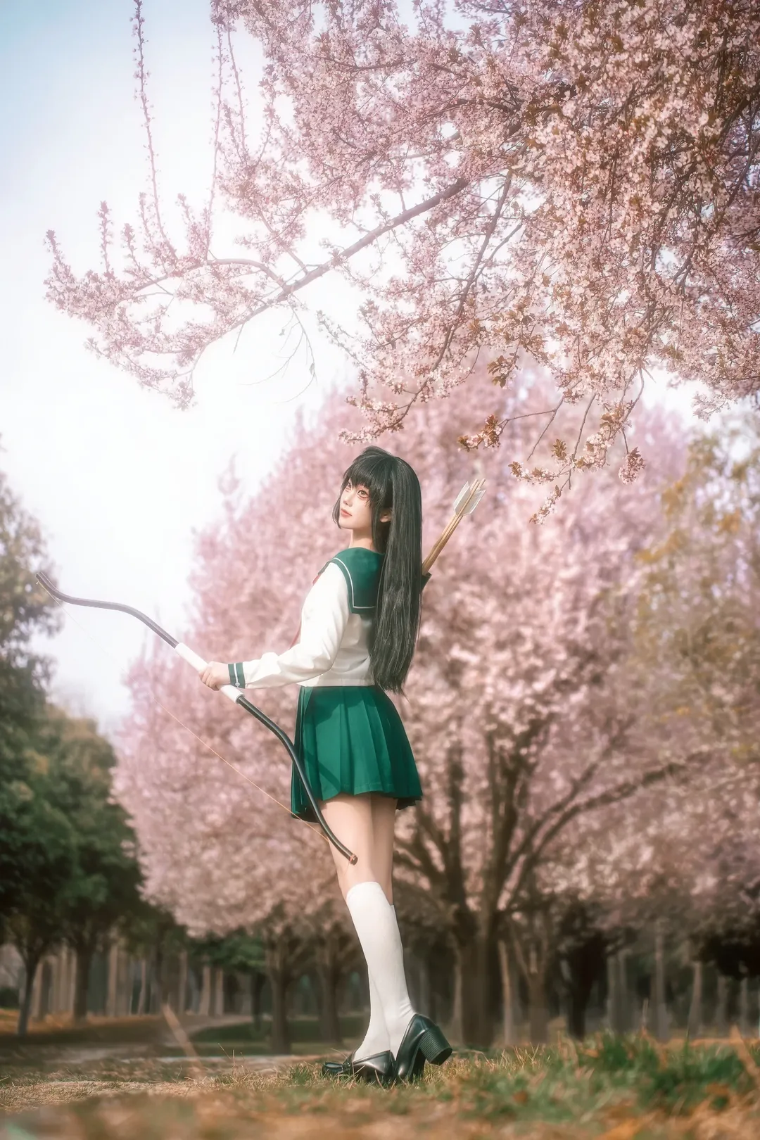Cosplay摄影, 樱花外景, 犬夜叉, 日暮戈薇cos, 水手服JK - 第9张