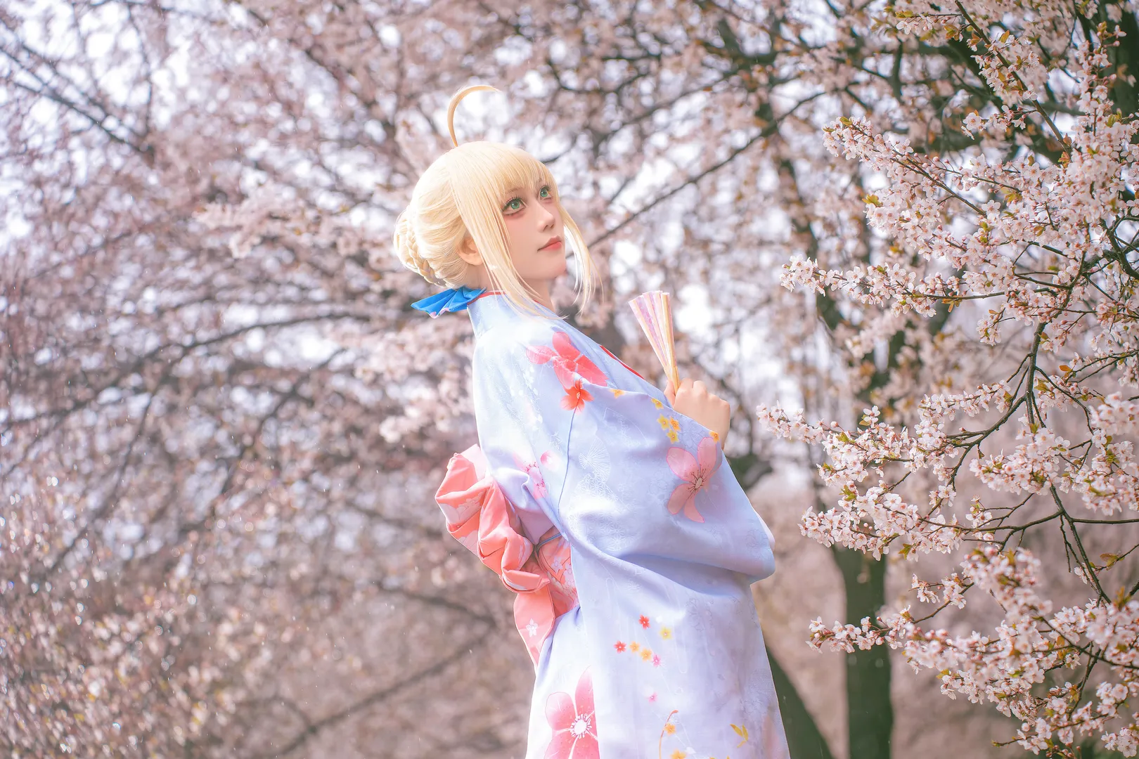 アルトリア コスプレ, フェイト, コスプレシェア, 着物写真, 雨桜 - 4枚目
