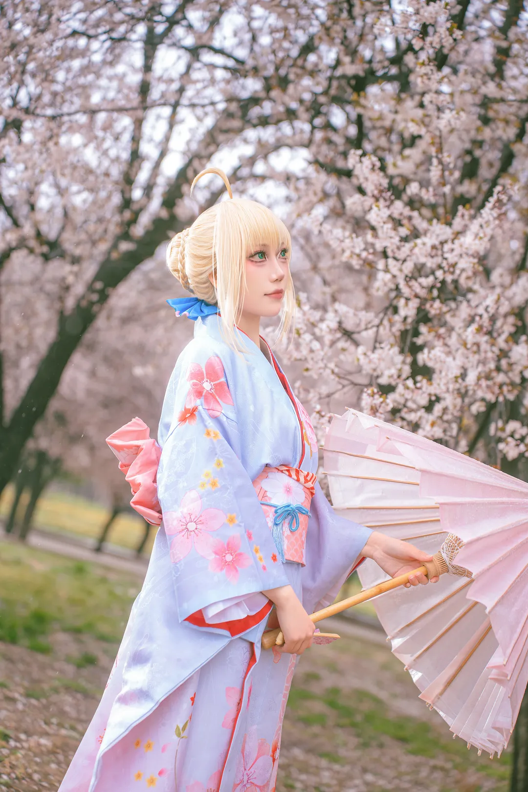 アルトリア コスプレ, フェイト, コスプレシェア, 着物写真, 雨桜 - 5枚目