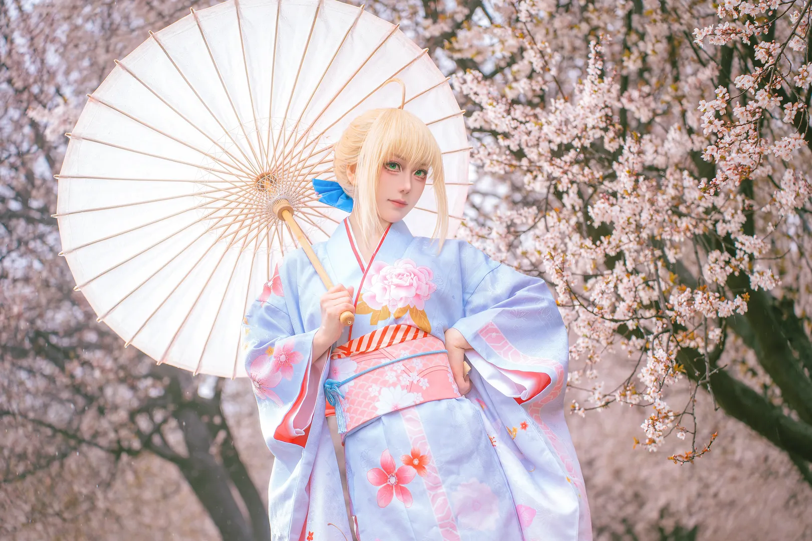 阿爾託莉雅cos, Fate, cosplay分享, 和服寫真, 雨櫻